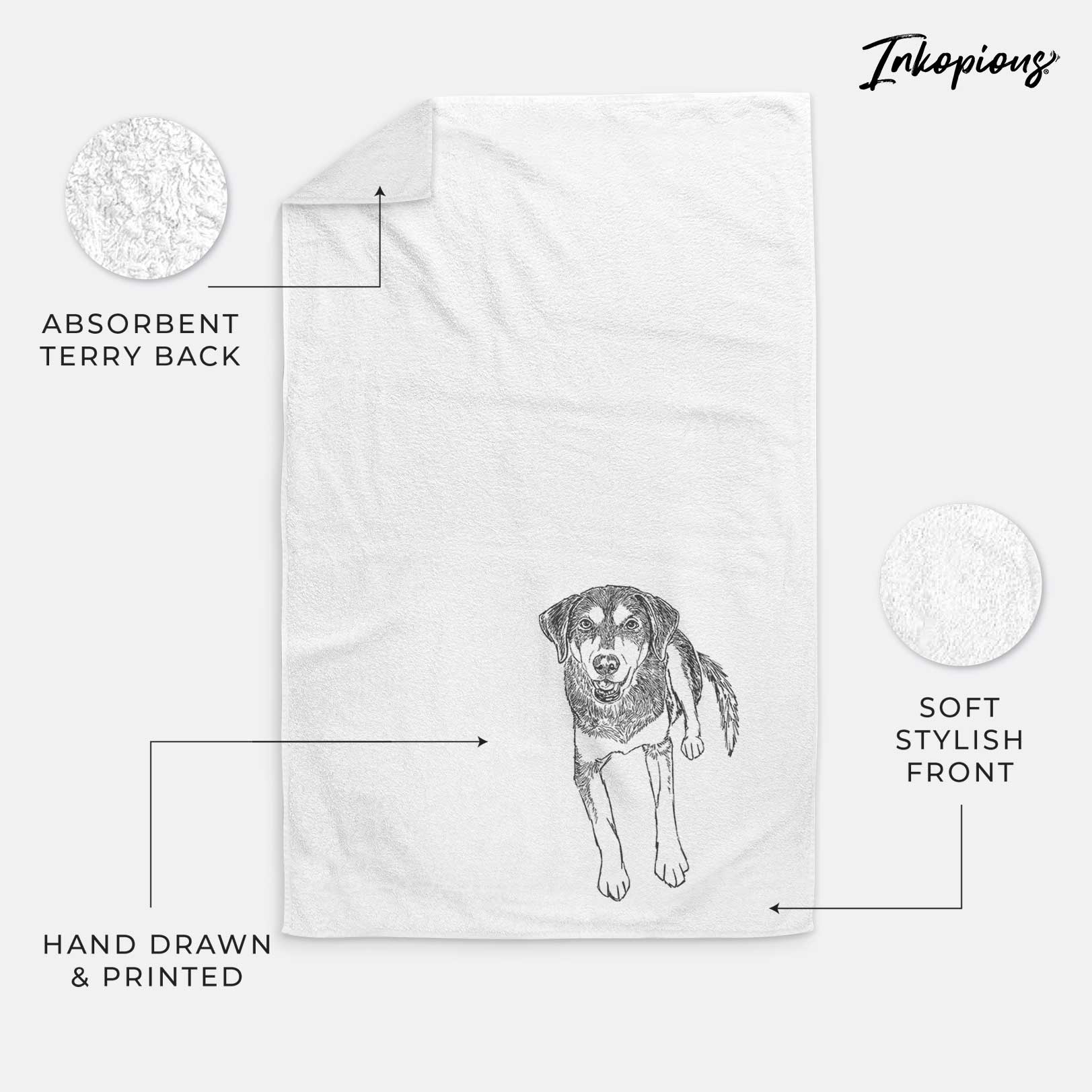 Doodled Briley the Mixed Breed Decorative Hand Towel