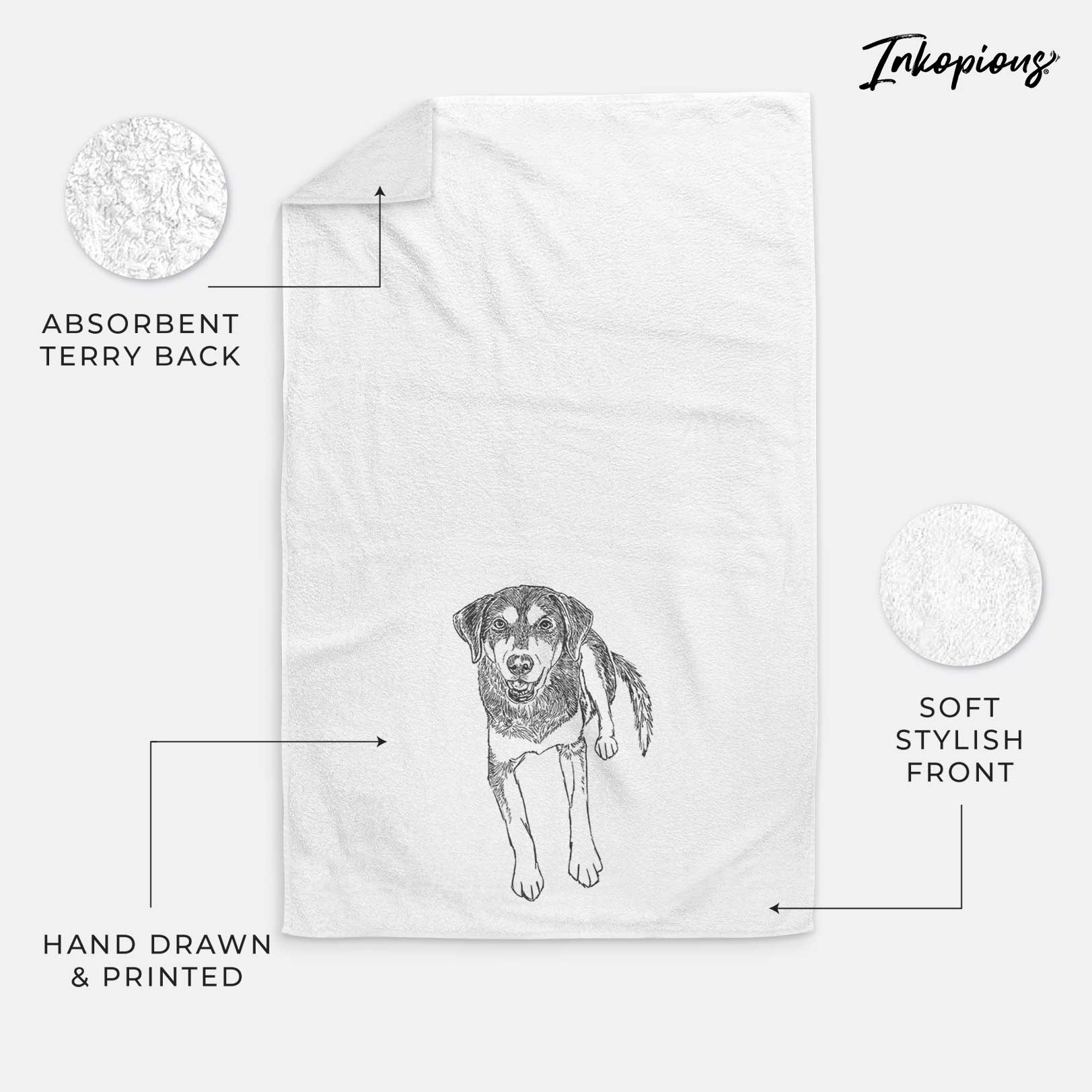 Doodled Briley the Mixed Breed Decorative Hand Towel