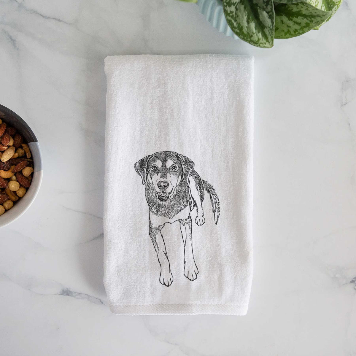 Doodled Briley the Mixed Breed Decorative Hand Towel