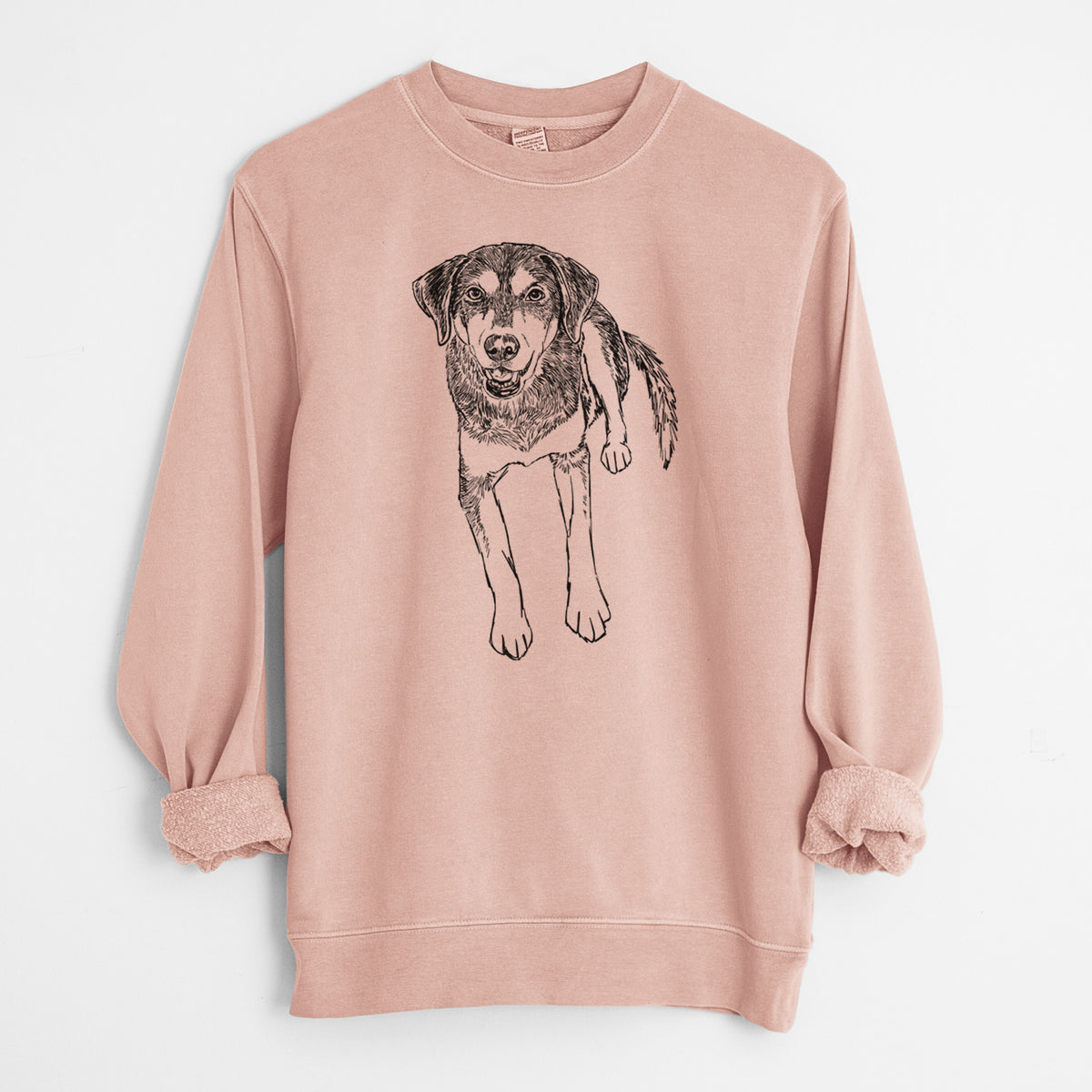 Doodled Briley the Mixed Breed - Unisex Pigment Dyed Crew Sweatshirt