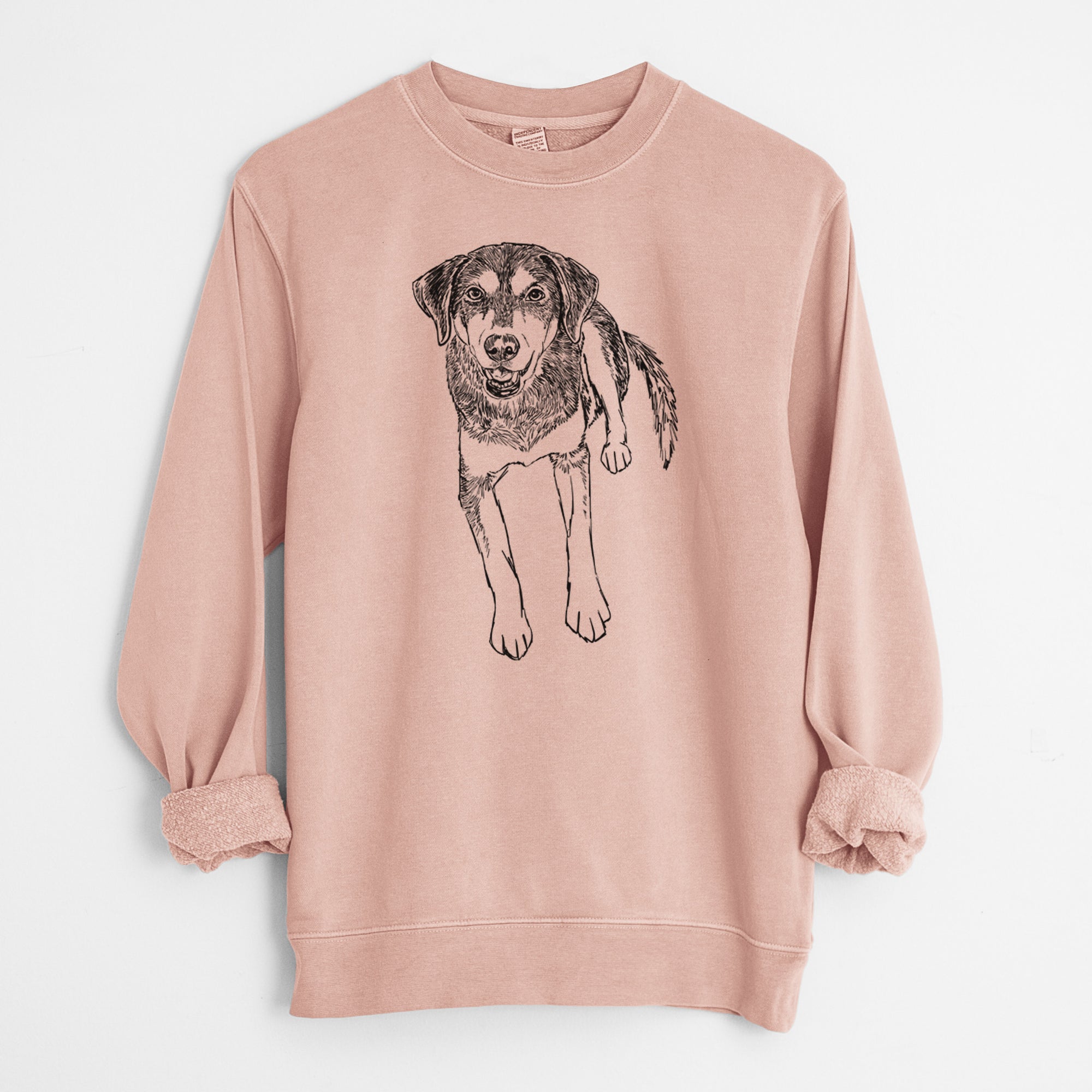 Doodled Briley the Mixed Breed - Unisex Pigment Dyed Crew Sweatshirt