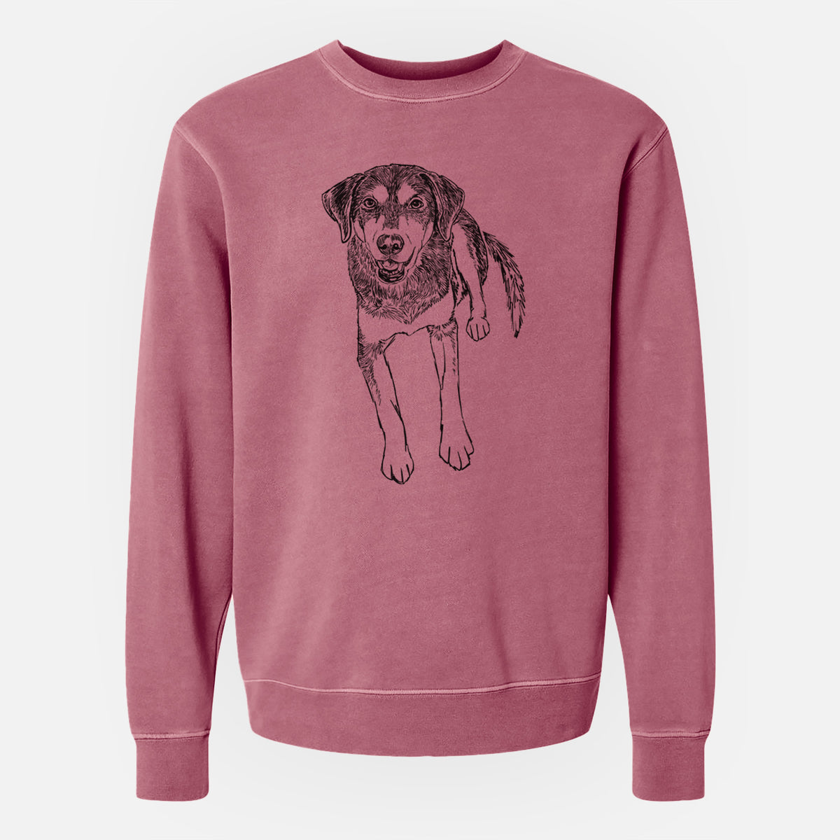 Doodled Briley the Mixed Breed - Unisex Pigment Dyed Crew Sweatshirt