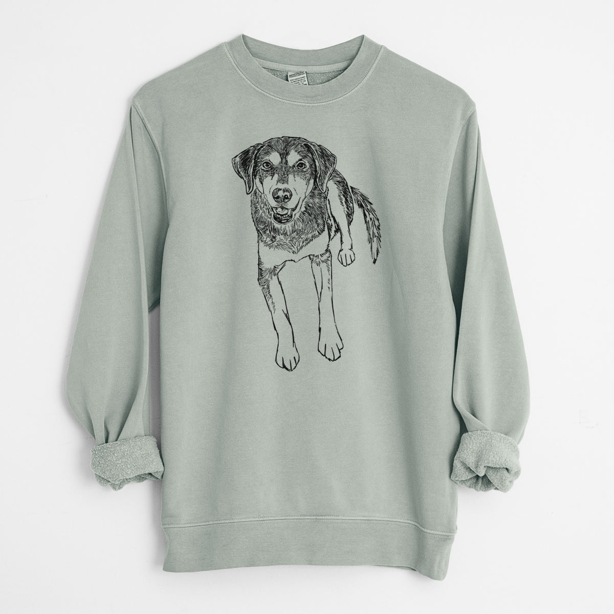 Doodled Briley the Mixed Breed - Unisex Pigment Dyed Crew Sweatshirt