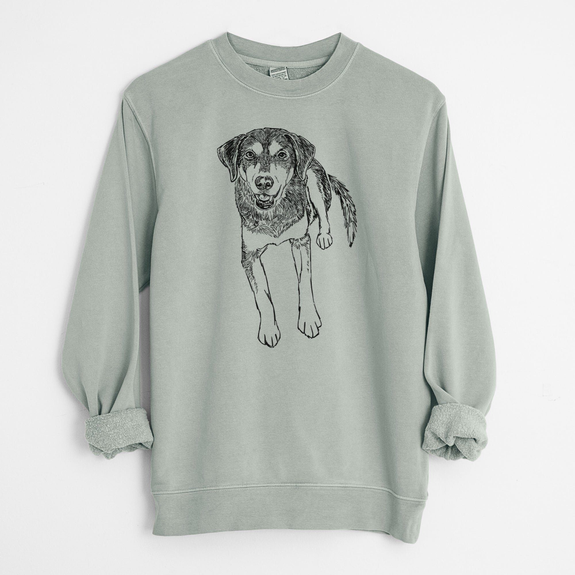 Doodled Briley the Mixed Breed - Unisex Pigment Dyed Crew Sweatshirt