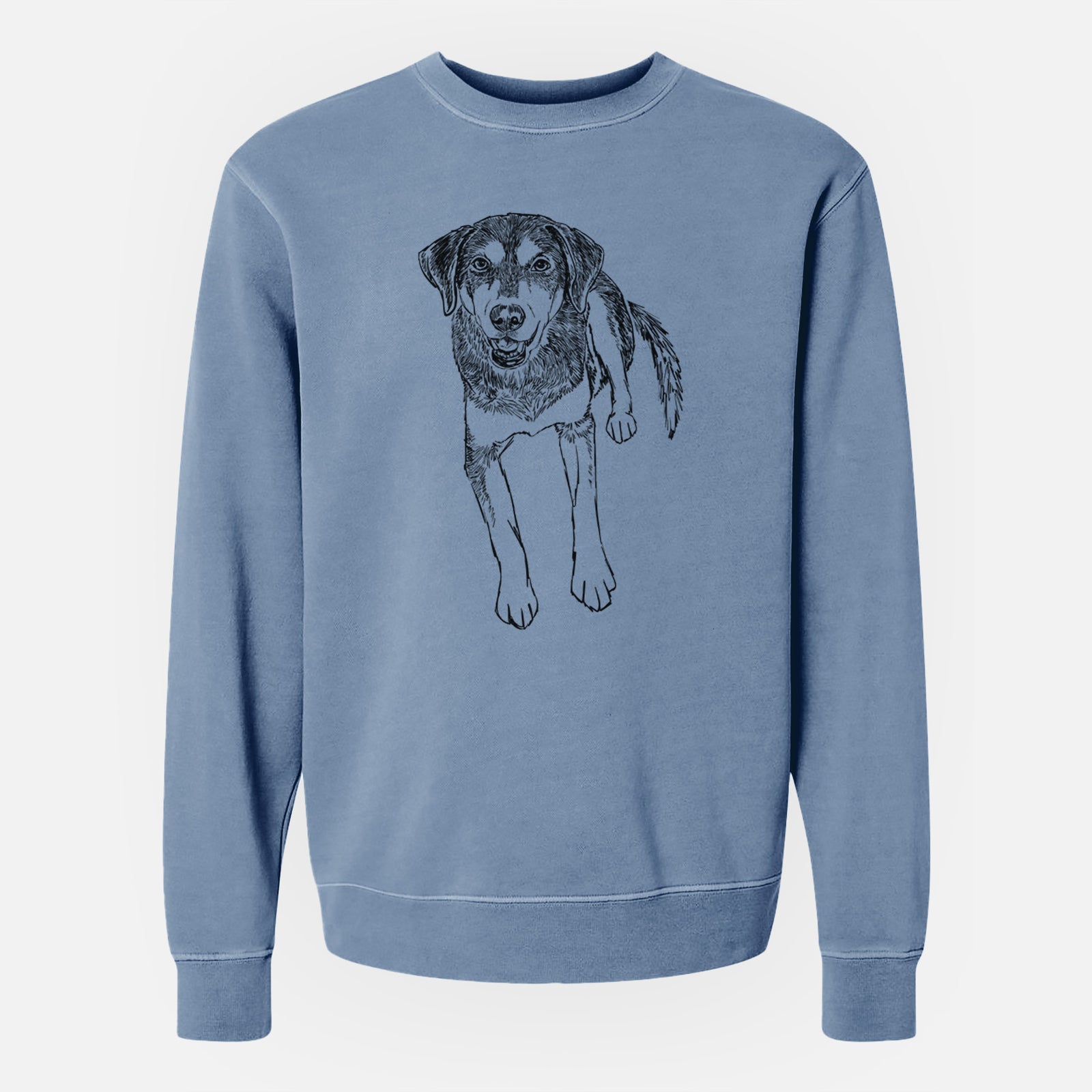 Doodled Briley the Mixed Breed - Unisex Pigment Dyed Crew Sweatshirt