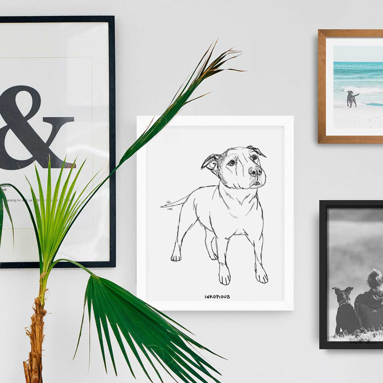 Doodled Bruno the American Staffordshire Terrier Art Print