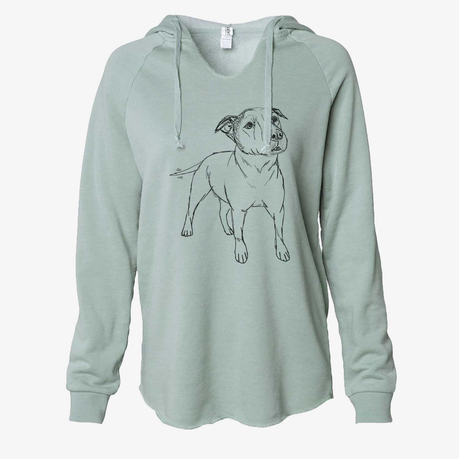 Doodled Bruno the American Staffordshire Terrier - Cali Wave Hooded Sweatshirt