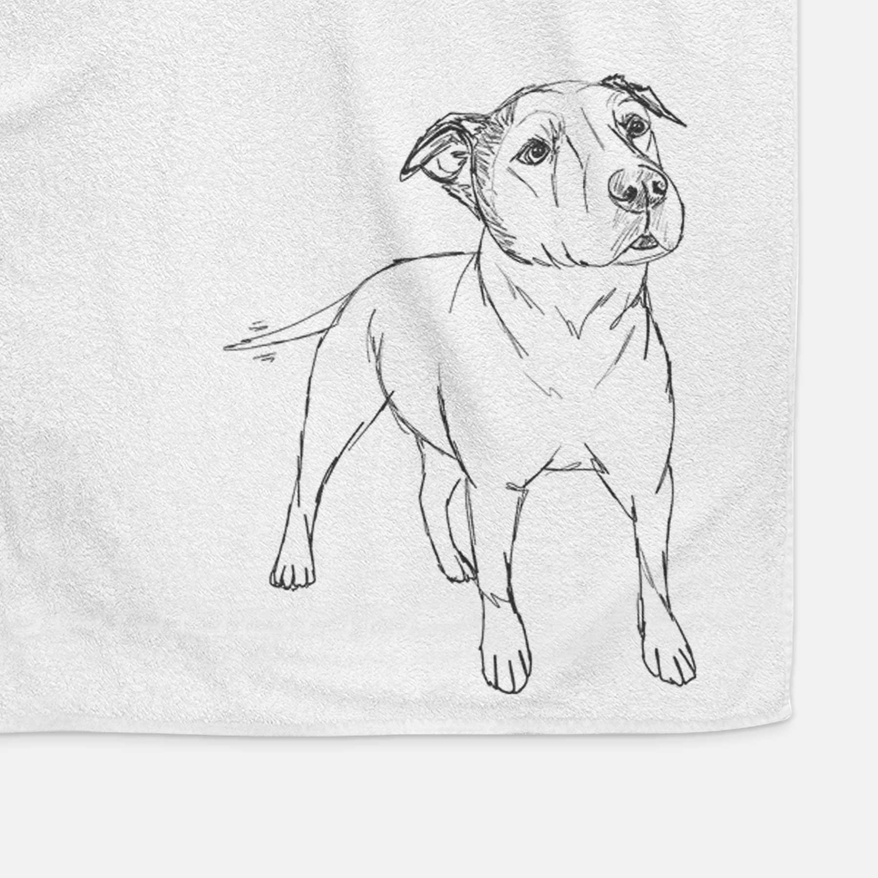 Doodled Bruno the American Staffordshire Terrier Decorative Hand Towel