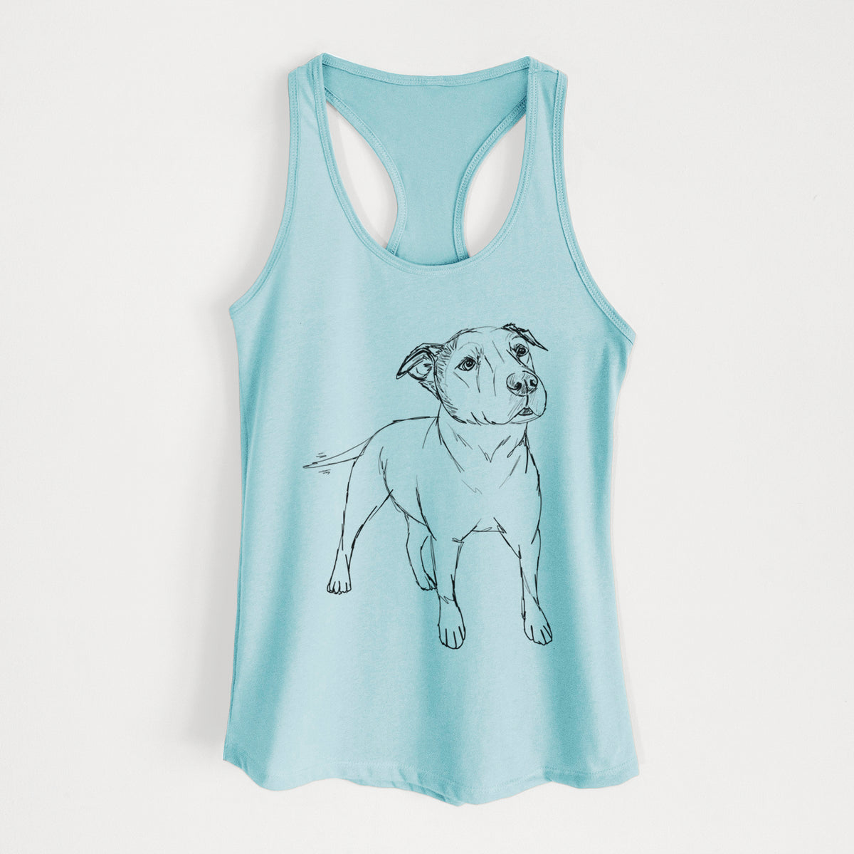 Doodled Bruno the American Staffordshire Terrier - Women&#39;s Racerback Tanktop