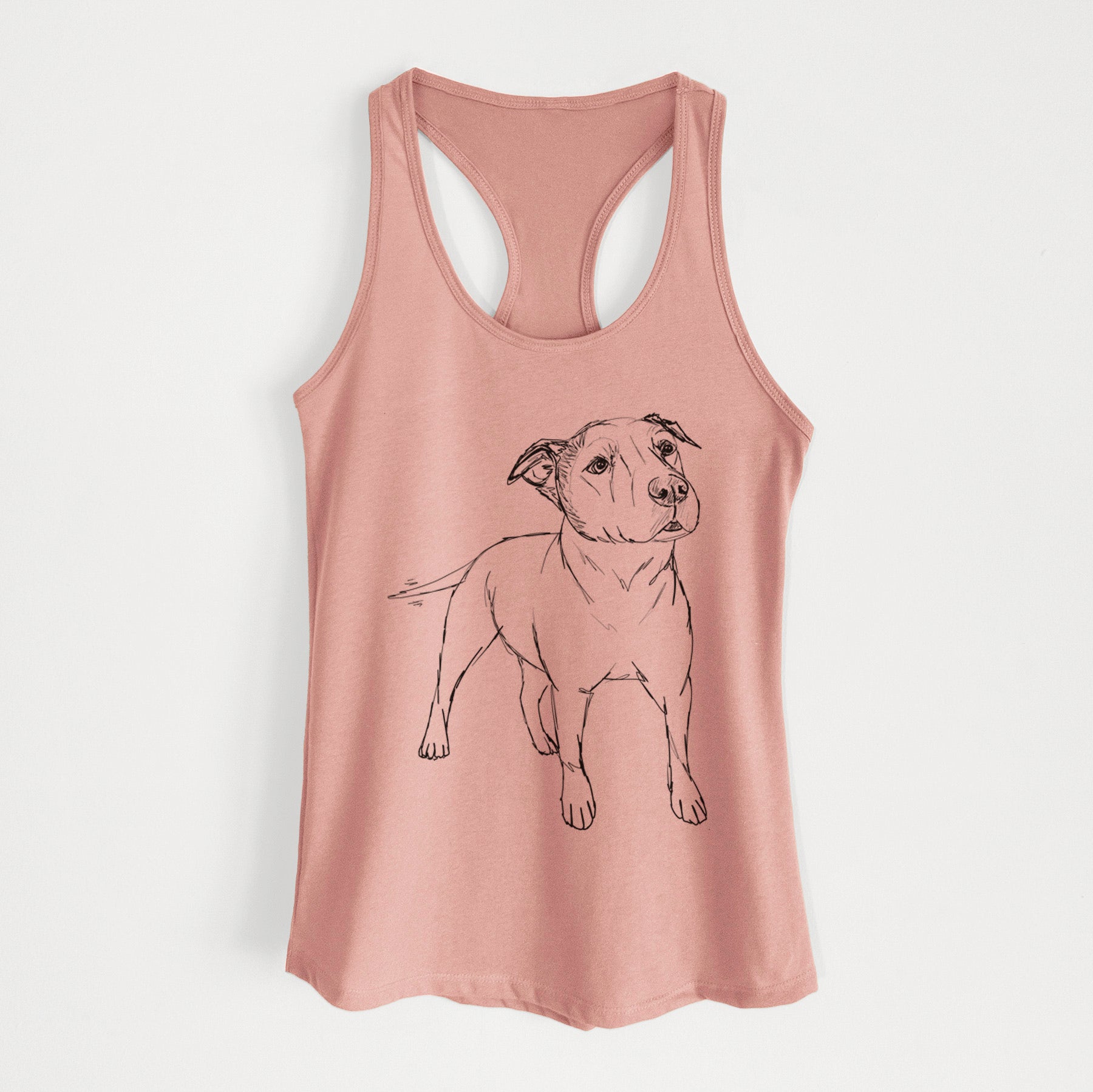 Doodled Bruno the American Staffordshire Terrier - Women's Racerback Tanktop