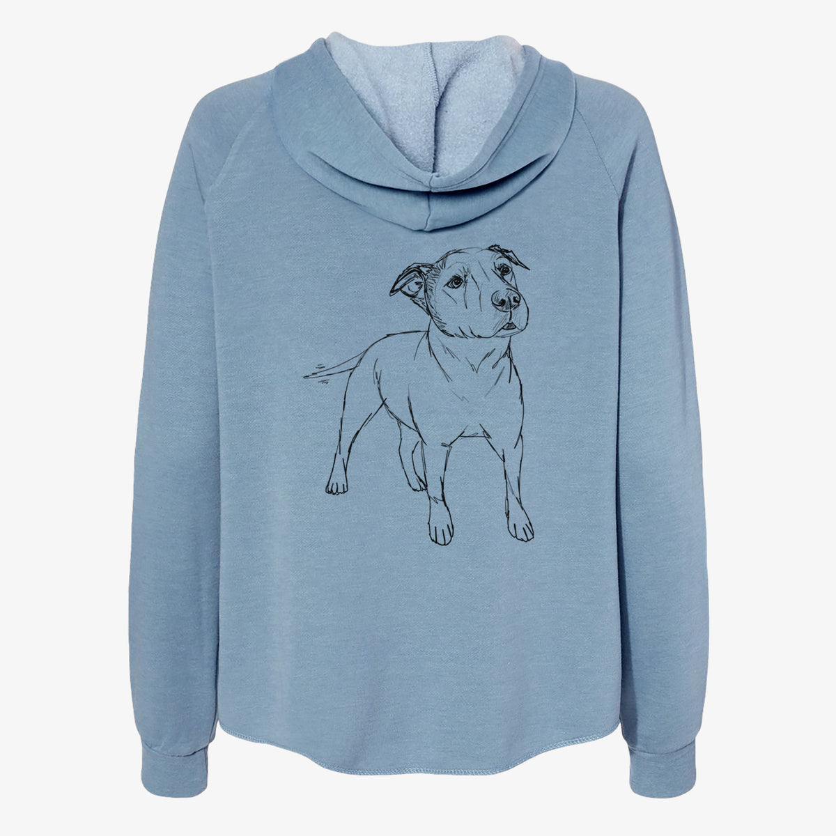 Doodled Bruno the American Staffordshire Terrier - Women's Cali Wave Zip-Up Sweatshirt