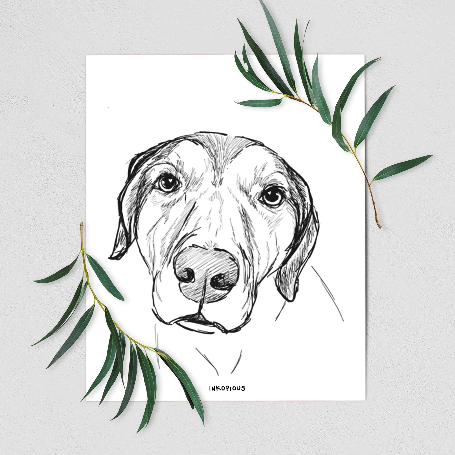 Doodled Buckeye the Catahoula Leopard Mix Art Print