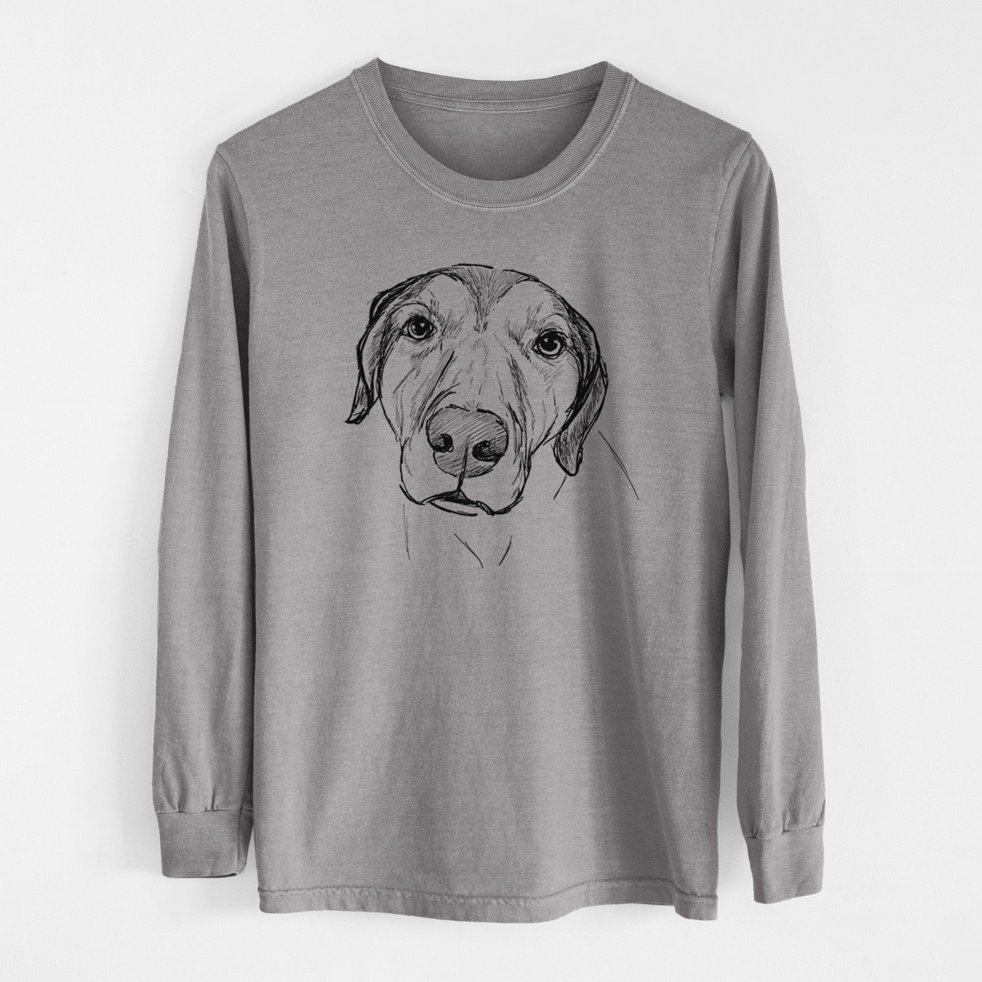 Doodled Buckeye the Catahoula Leopard Mix - Heavyweight 100% Cotton Long Sleeve