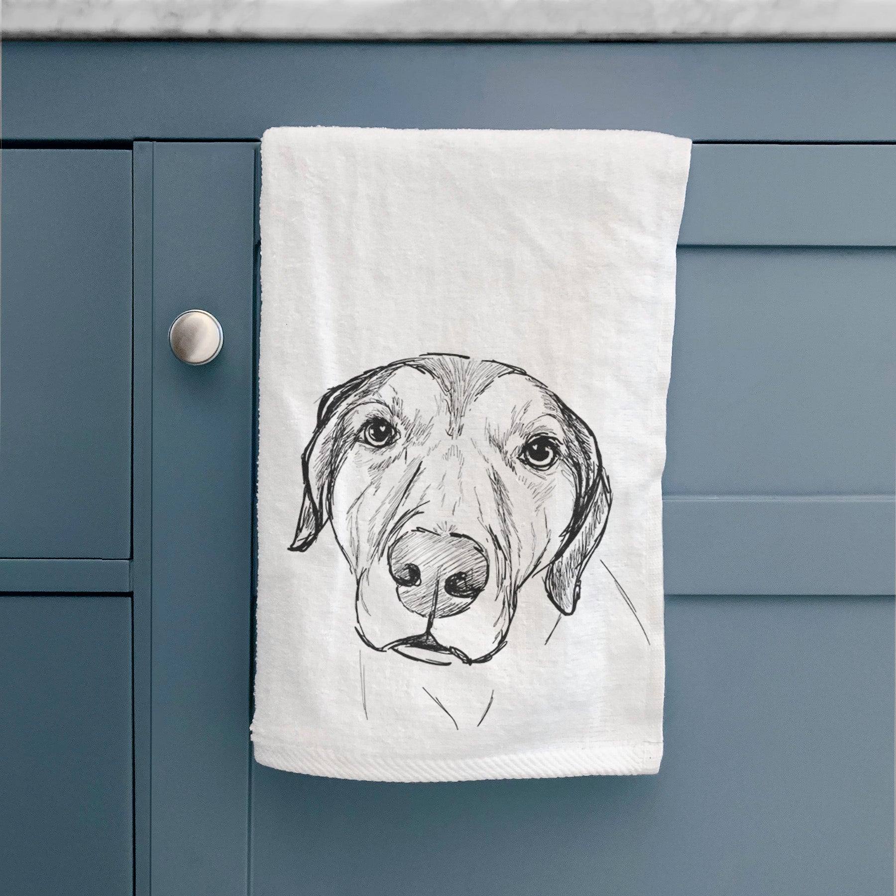 Doodled Buckeye the Catahoula Leopard Mix Decorative Hand Towel