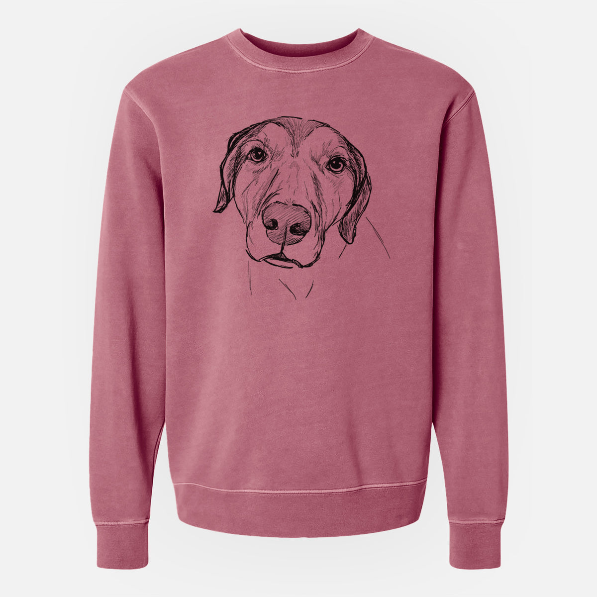 Doodled Buckeye the Catahoula Leopard Mix - Unisex Pigment Dyed Crew Sweatshirt