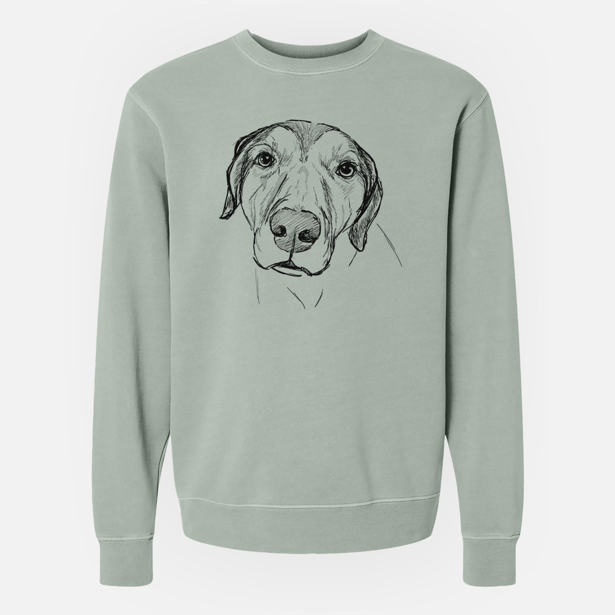 Doodled Buckeye the Catahoula Leopard Mix - Unisex Pigment Dyed Crew Sweatshirt