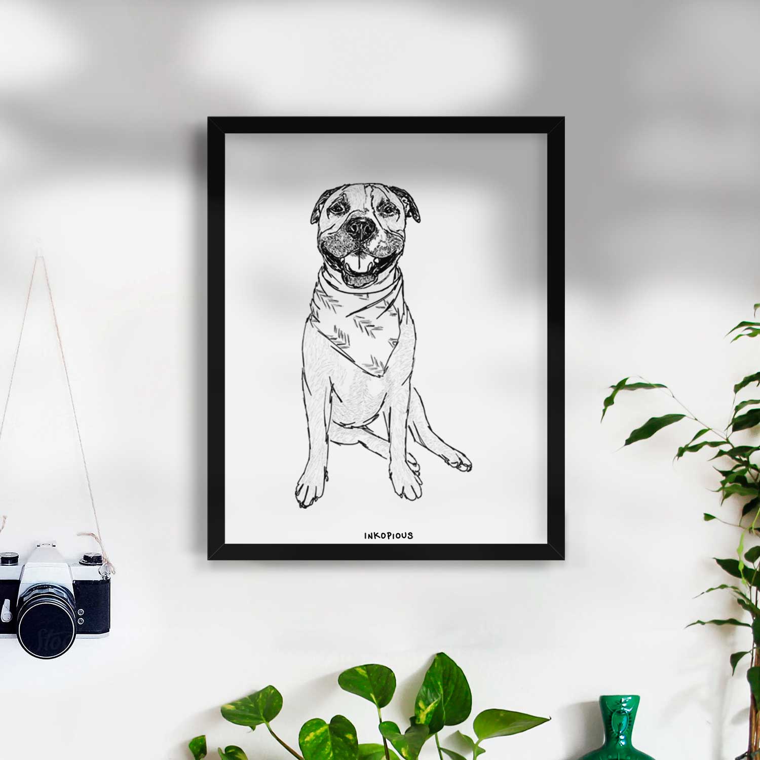 Doodled Buddy the American Staffordshire Terrier Art Print