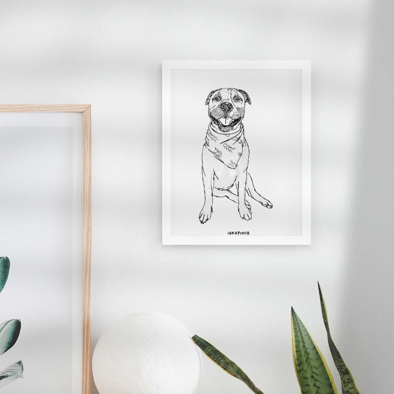 Doodled Buddy the American Staffordshire Terrier Art Print