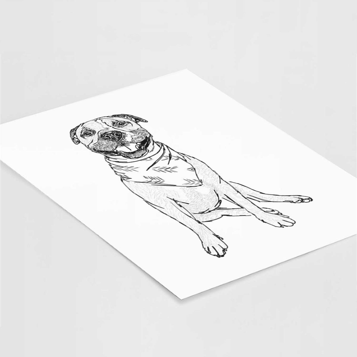 Doodled Buddy the American Staffordshire Terrier Art Print
