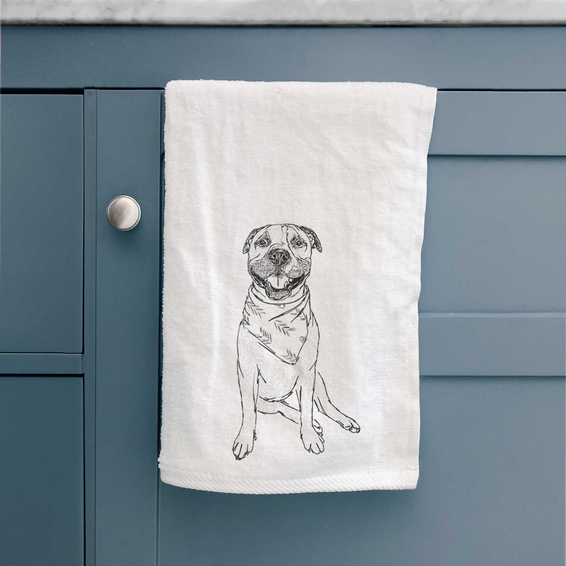 Doodled Buddy the American Staffordshire Terrier Decorative Hand Towel