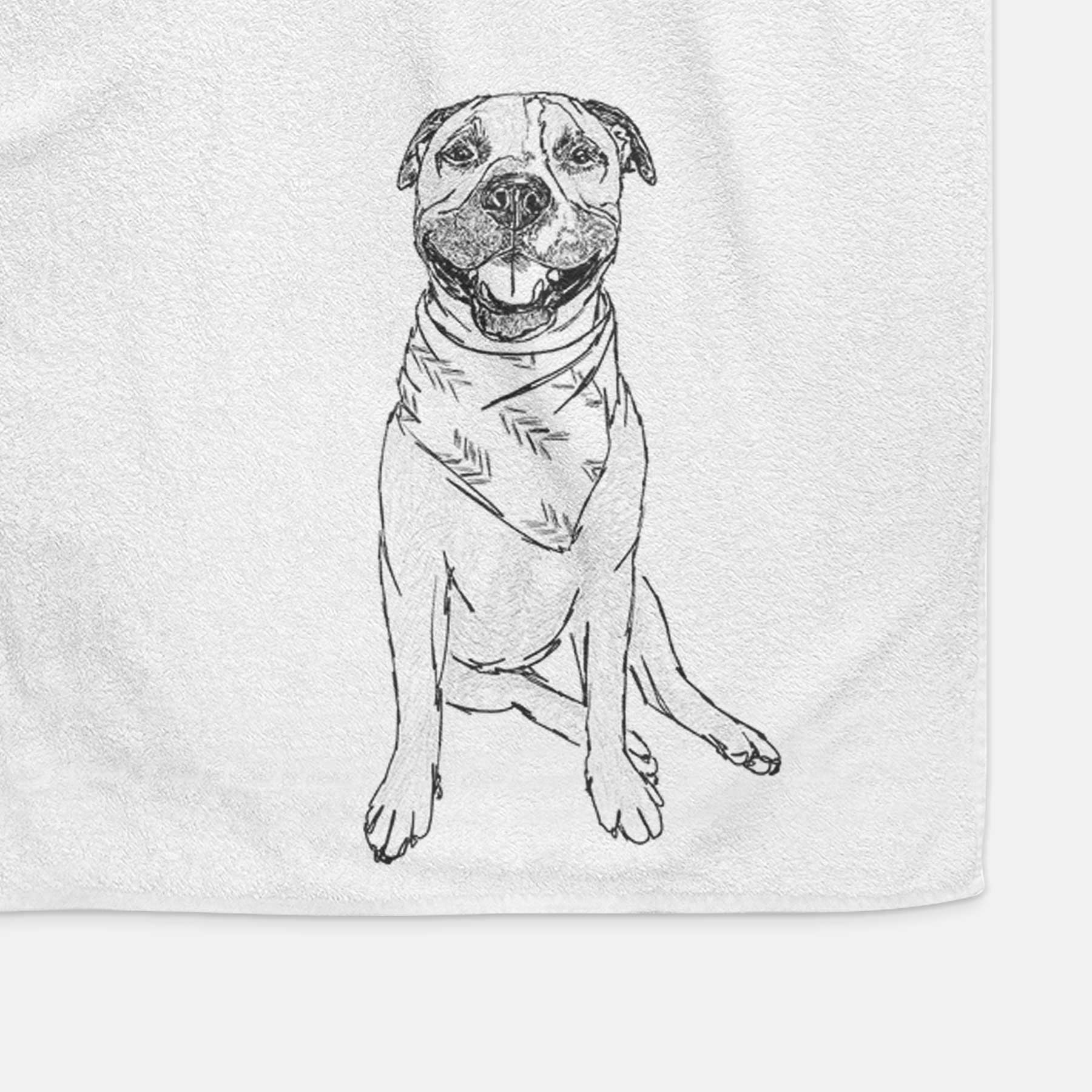 Doodled Buddy the American Staffordshire Terrier Decorative Hand Towel