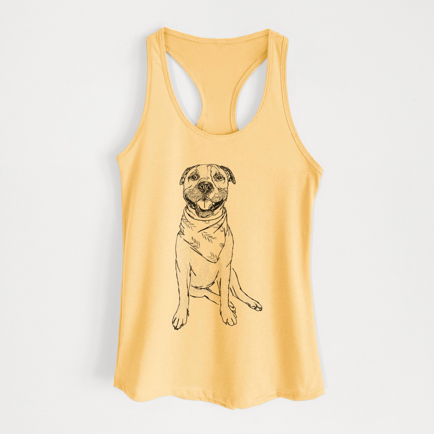 Doodled Buddy the American Staffordshire Terrier - Women's Racerback Tanktop