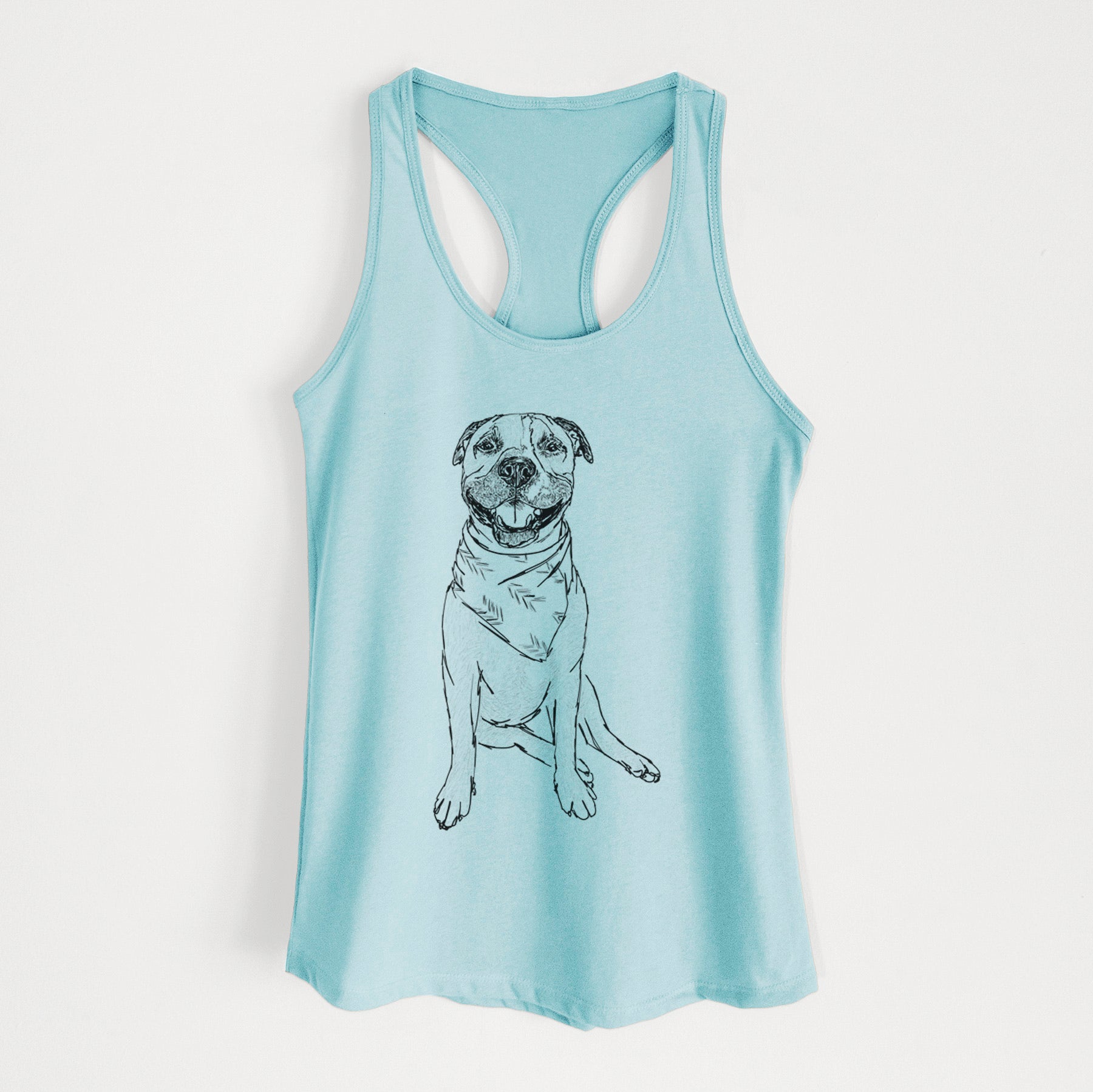 Doodled Buddy the American Staffordshire Terrier - Women's Racerback Tanktop