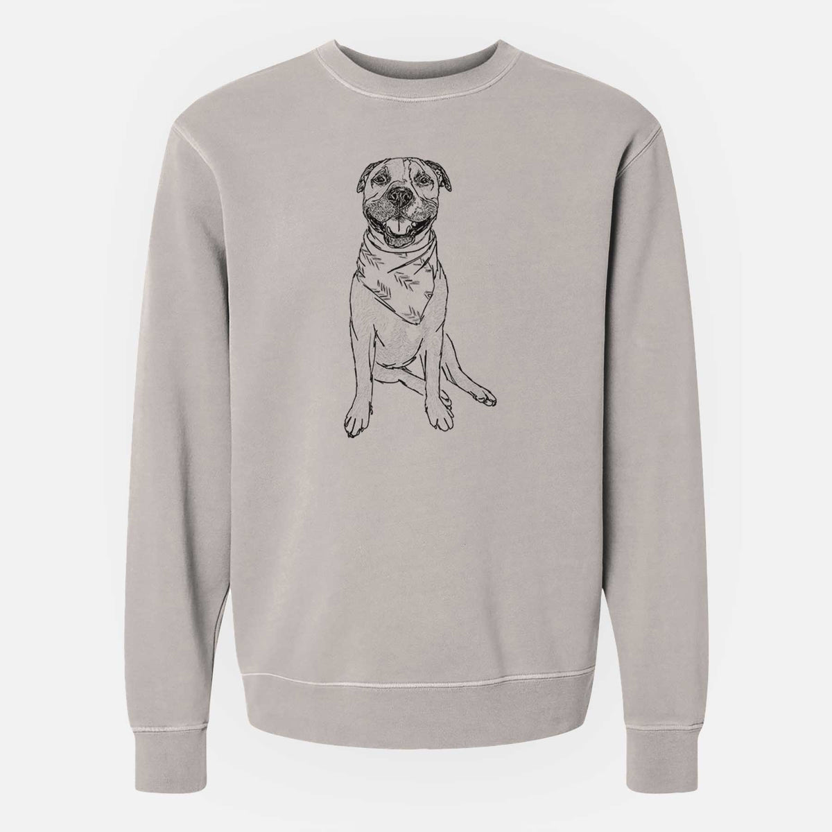 Doodled Buddy the American Staffordshire Terrier - Unisex Pigment Dyed Crew Sweatshirt