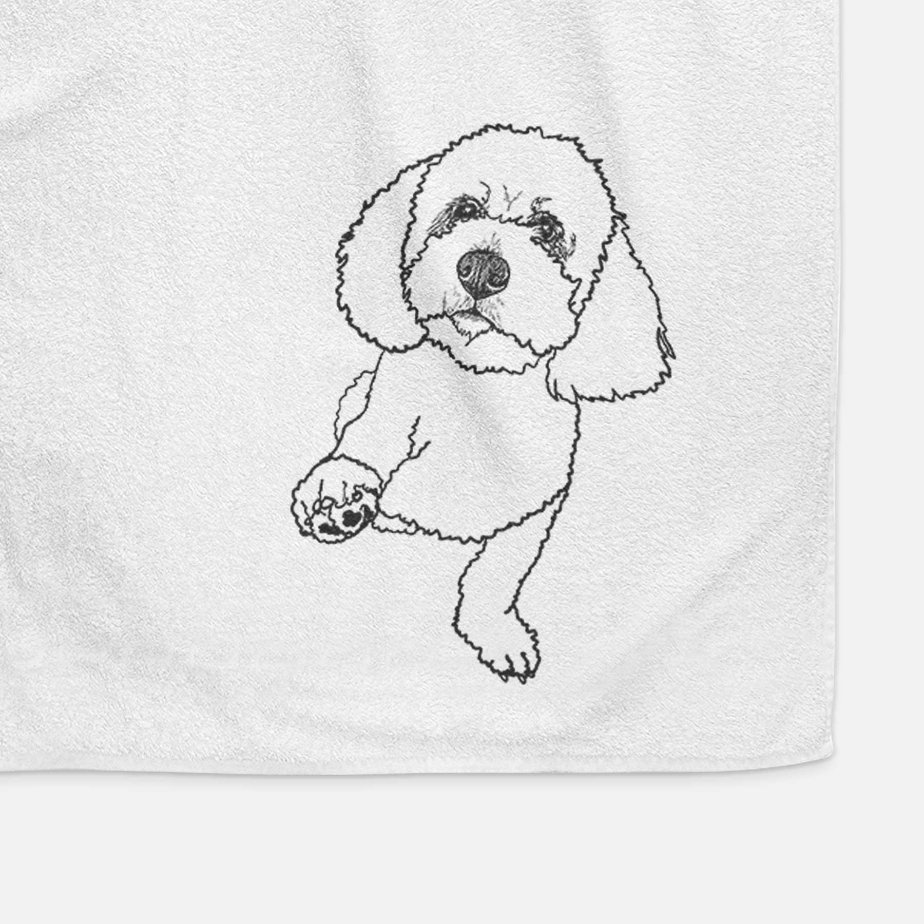 Doodled Buddy the Bichon Frise Decorative Hand Towel