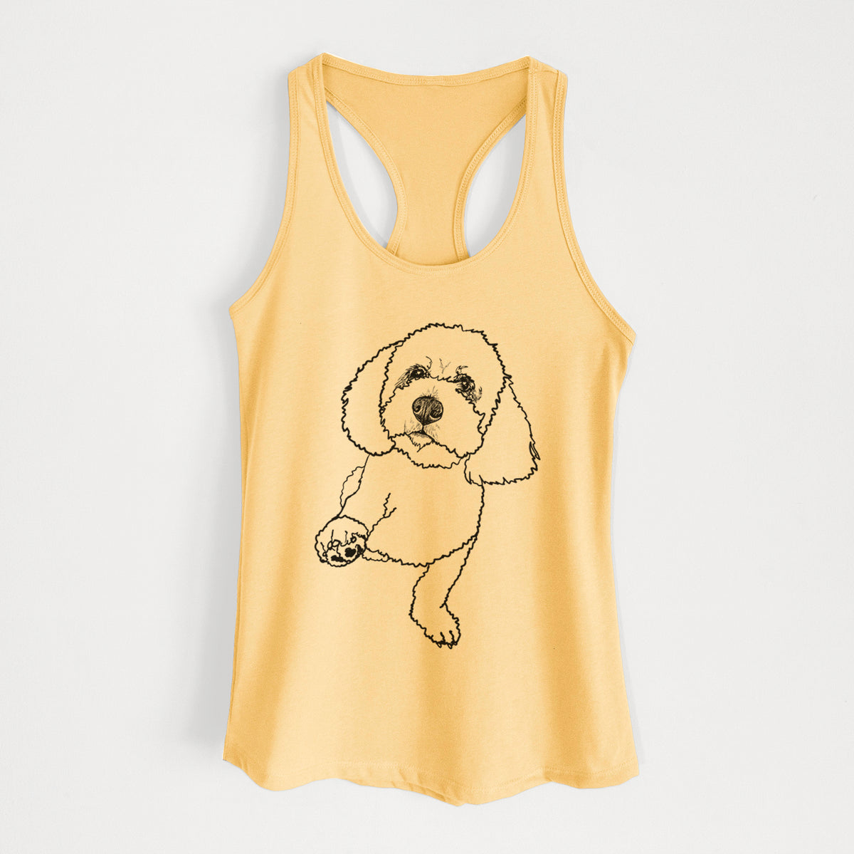 Doodled Buddy the Bichon Frise - Women's Racerback Tanktop