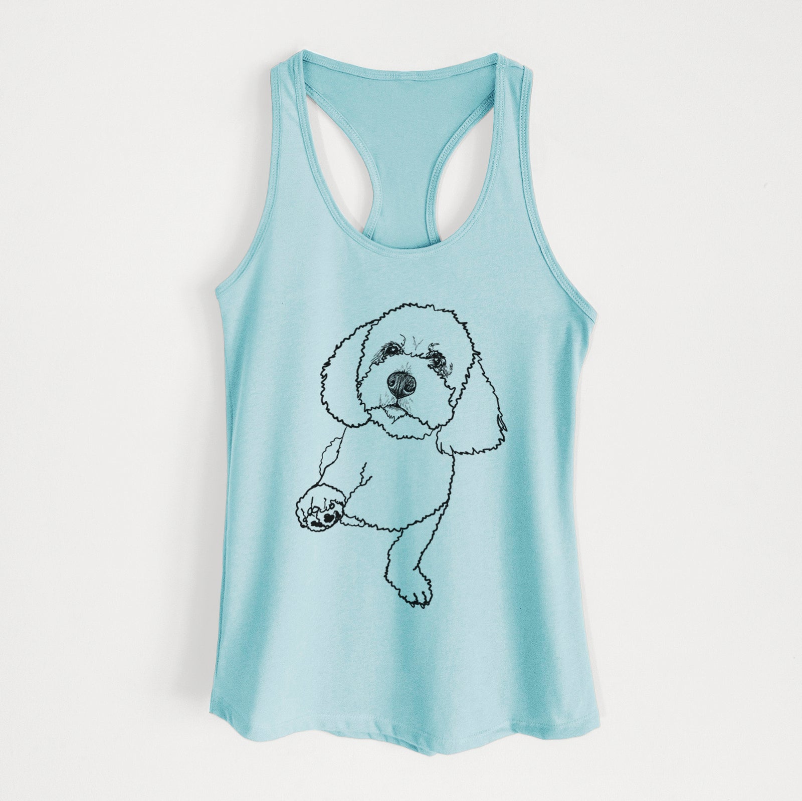 Doodled Buddy the Bichon Frise - Women's Racerback Tanktop