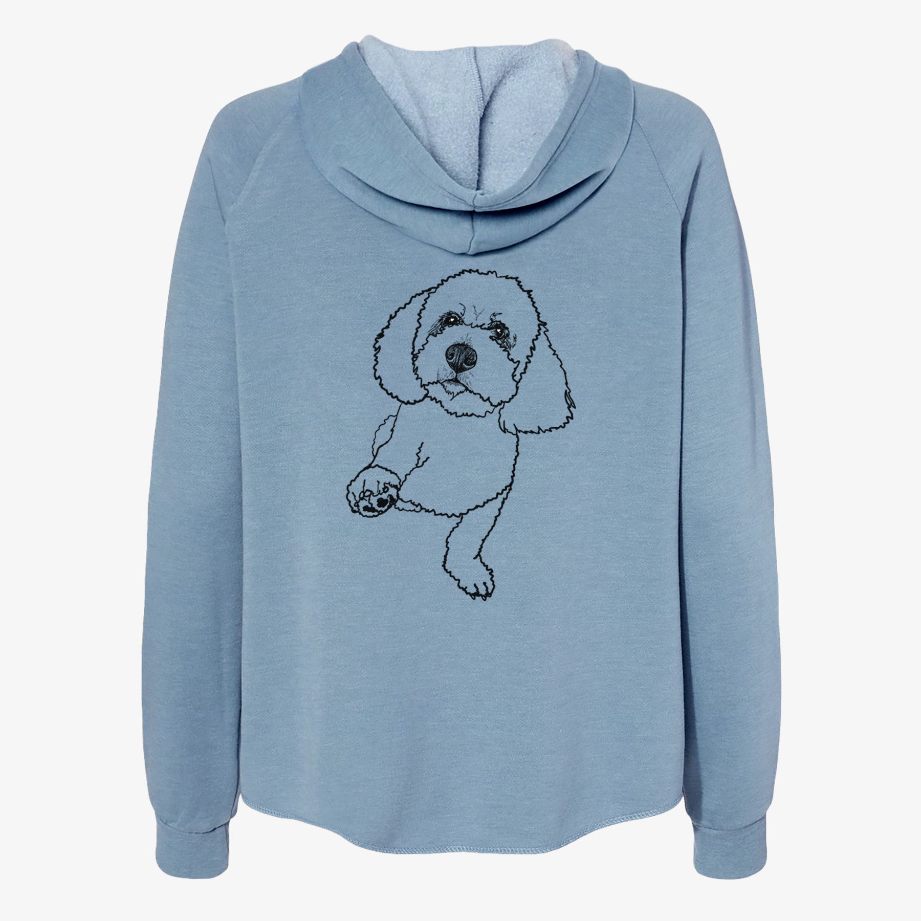 Doodled Buddy the Bichon Frise - Women's Cali Wave Zip-Up Sweatshirt