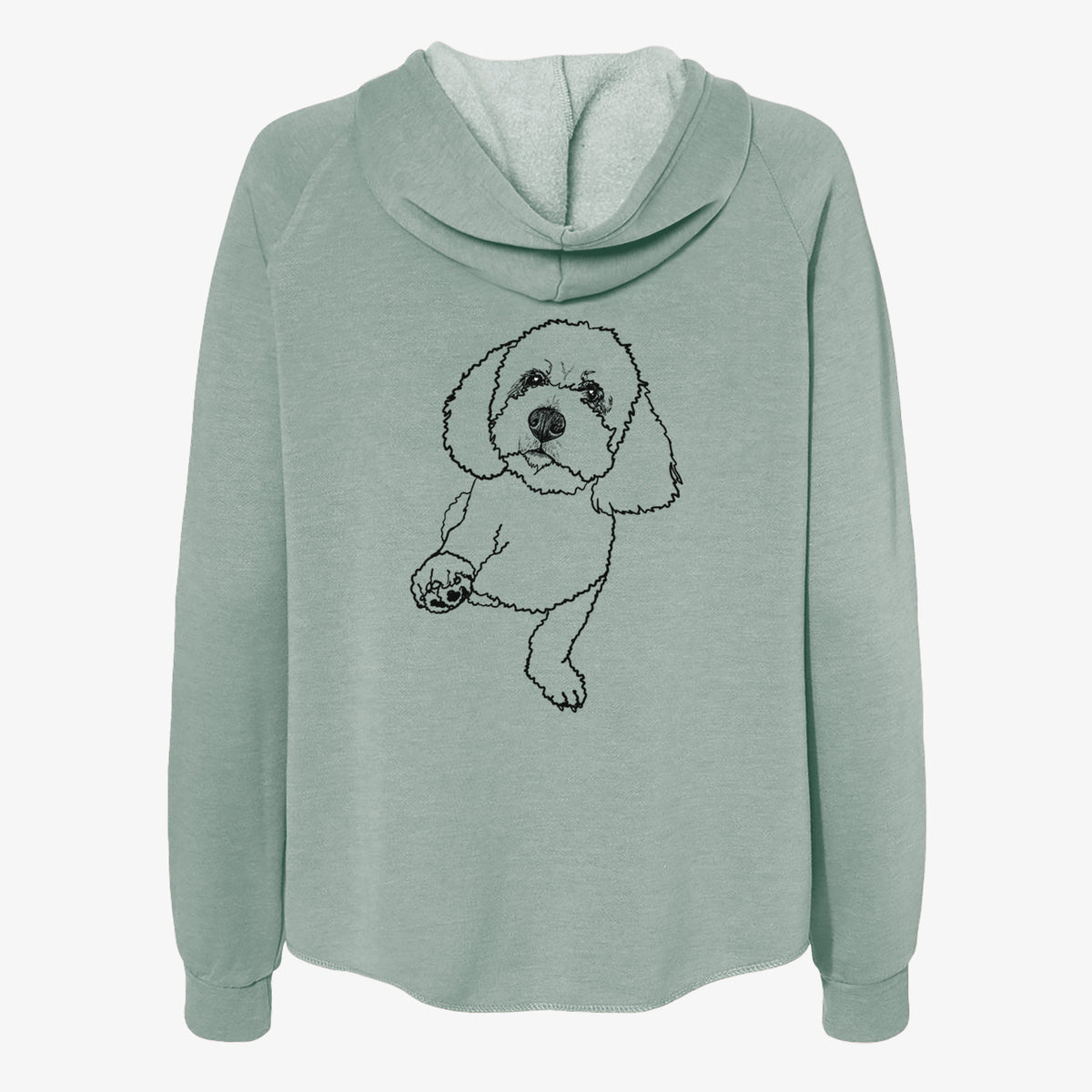Doodled Buddy the Bichon Frise - Women's Cali Wave Zip-Up Sweatshirt
