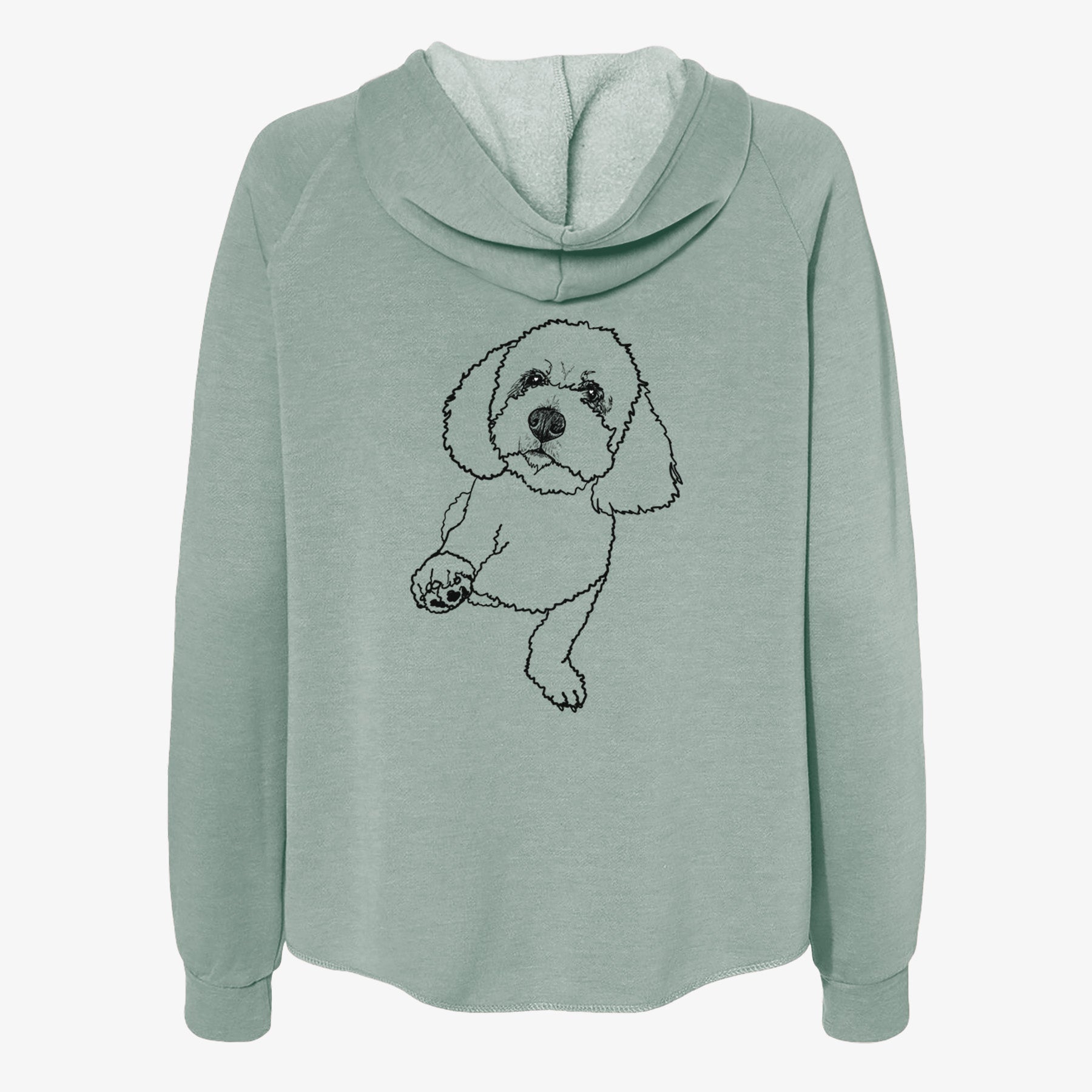 Doodled Buddy the Bichon Frise - Women's Cali Wave Zip-Up Sweatshirt