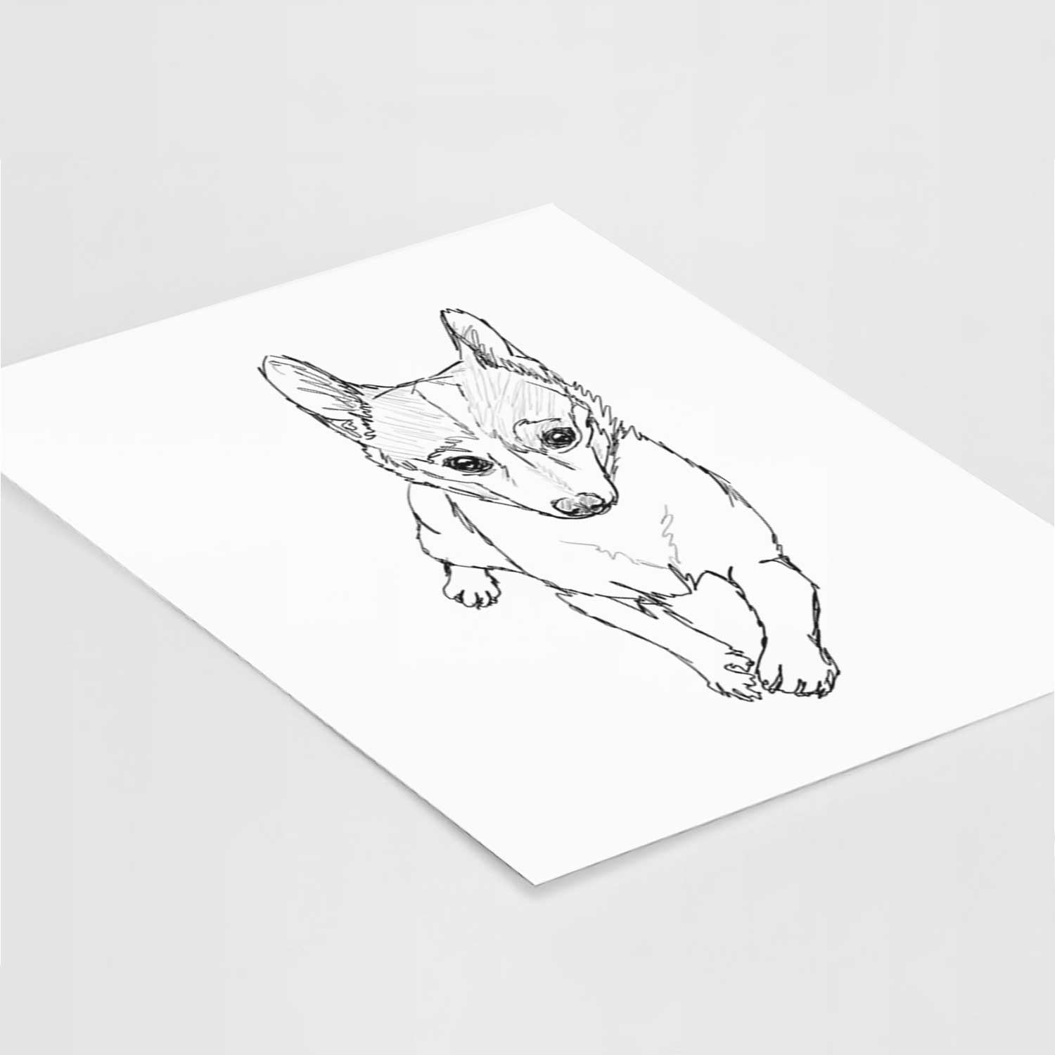 Doodled Buddy the Fox Terrier Chihuahua Art Print