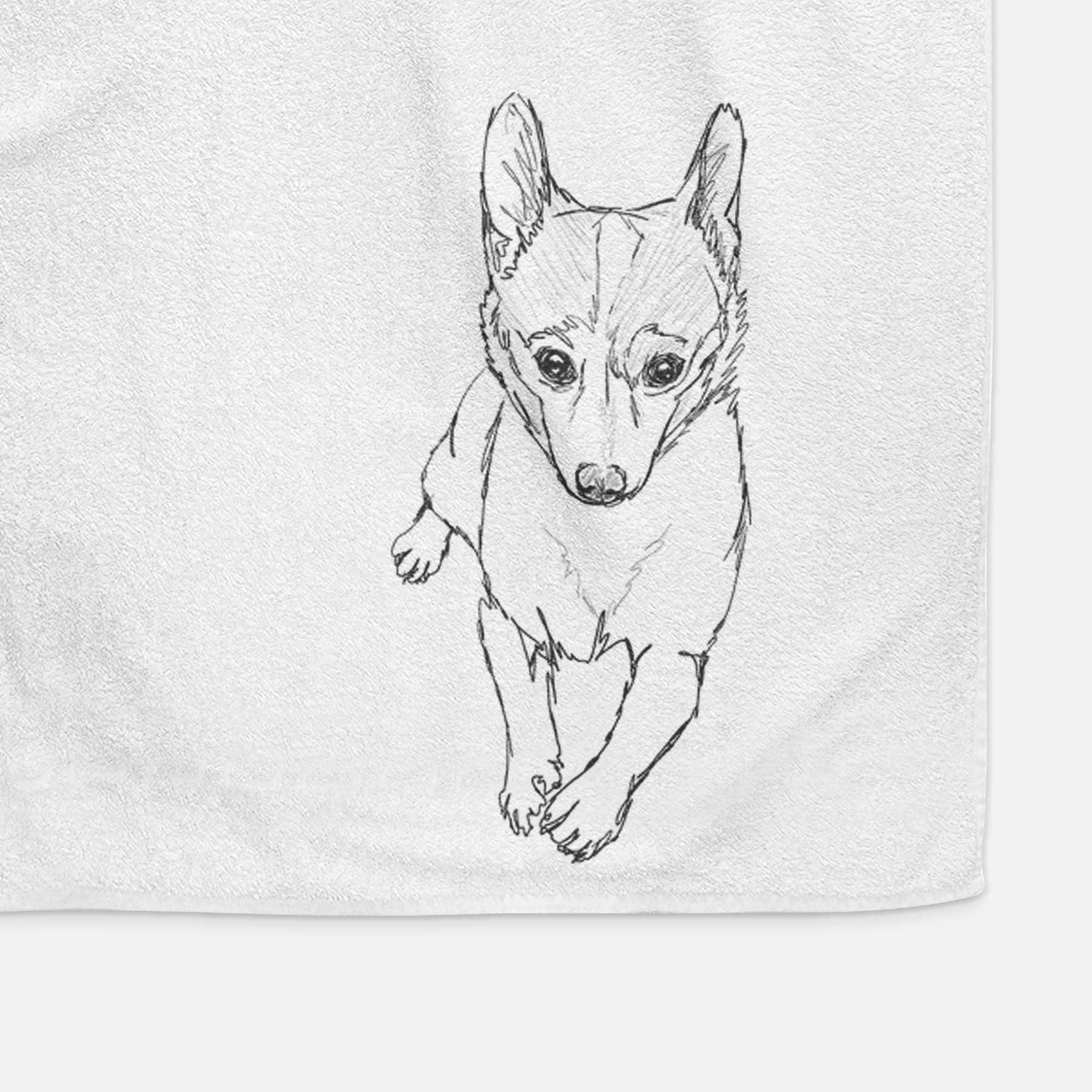 Doodled Buddy the Fox Terrier Chihuahua Decorative Hand Towel