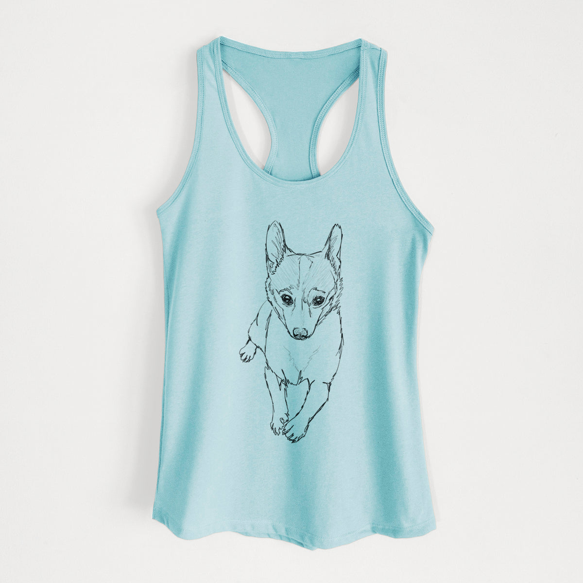 Doodled Buddy the Fox Terrier Chihuahua - Women&#39;s Racerback Tanktop