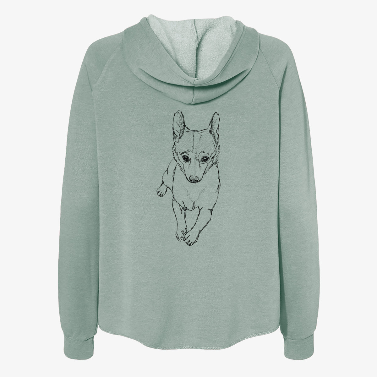 Doodled Buddy the Fox Terrier Chihuahua - Women's Cali Wave Zip-Up Sweatshirt