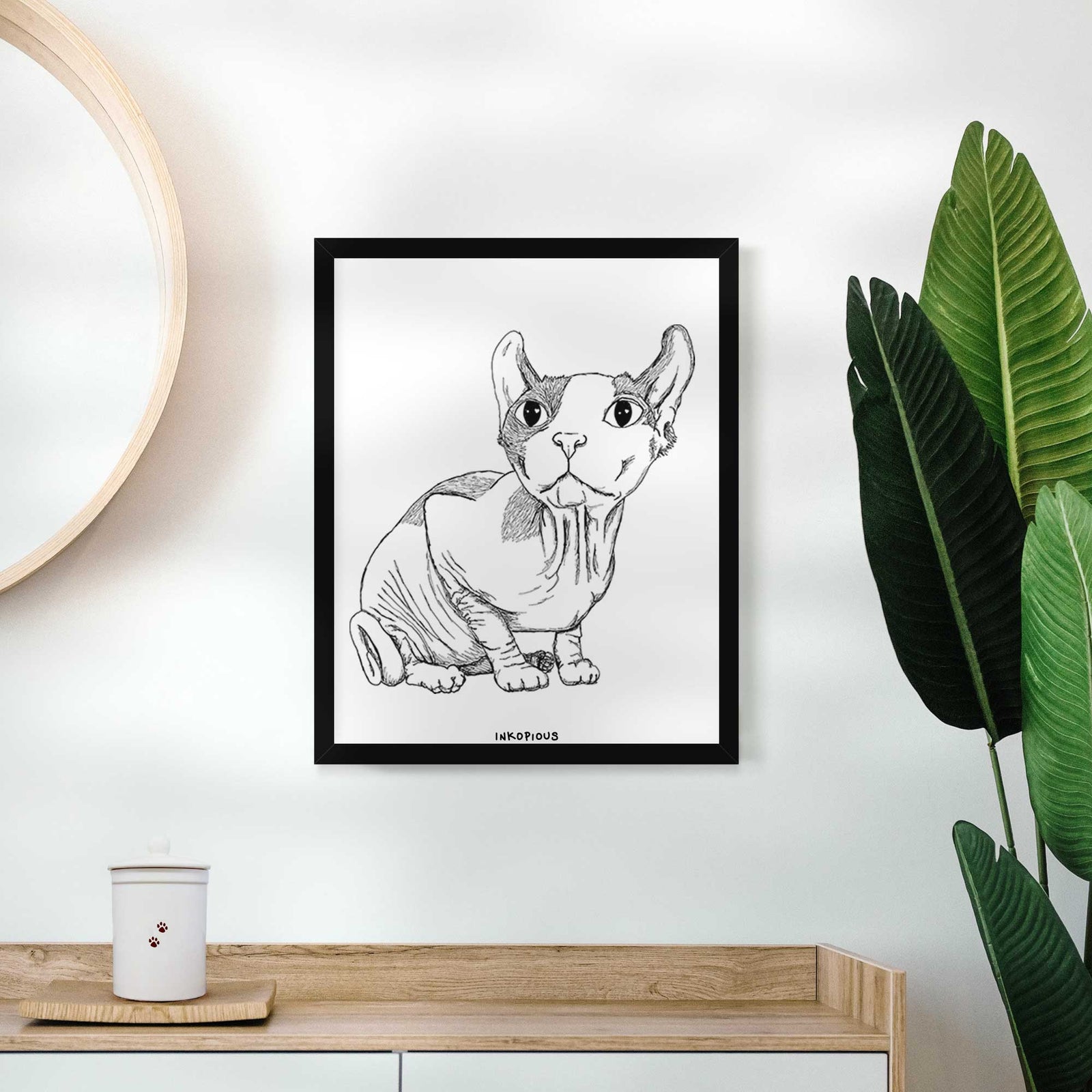 Doodled Bug the Sphynx Art Print