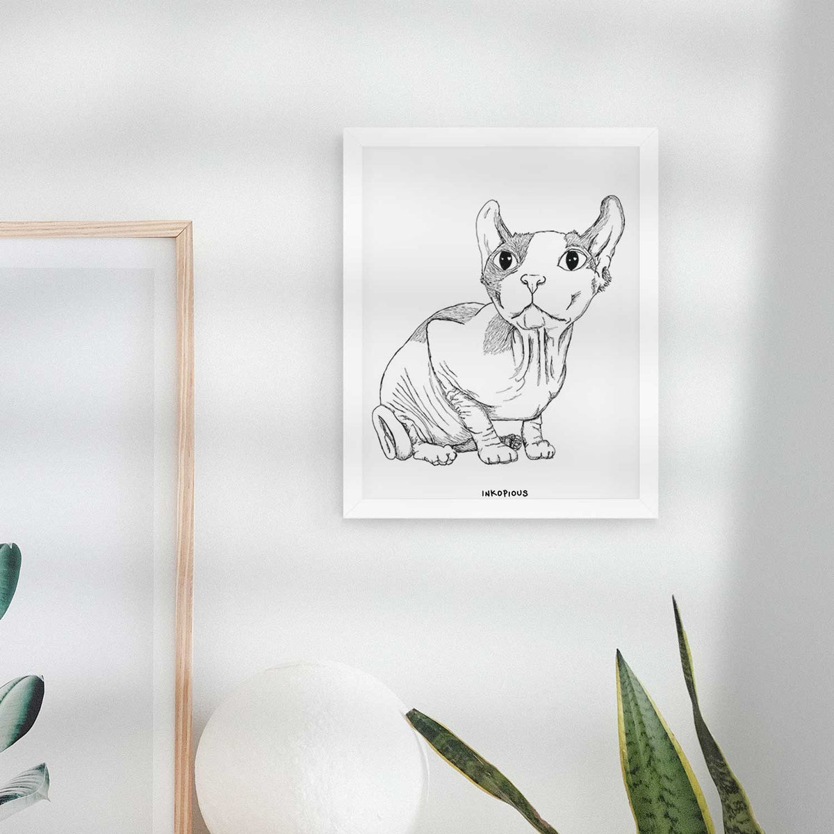 Doodled Bug the Sphynx Art Print