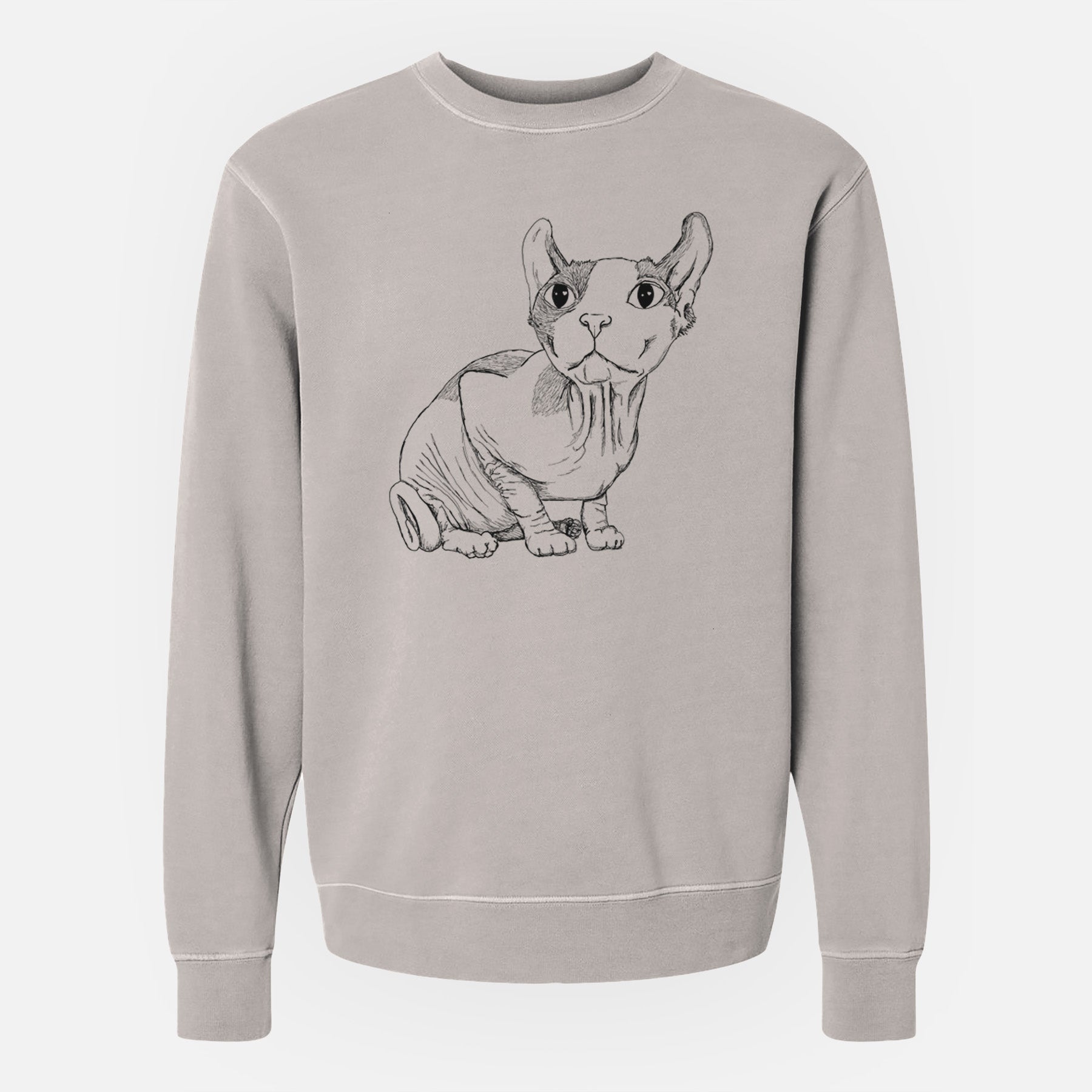 Doodled Bug the Sphynx - Unisex Pigment Dyed Crew Sweatshirt