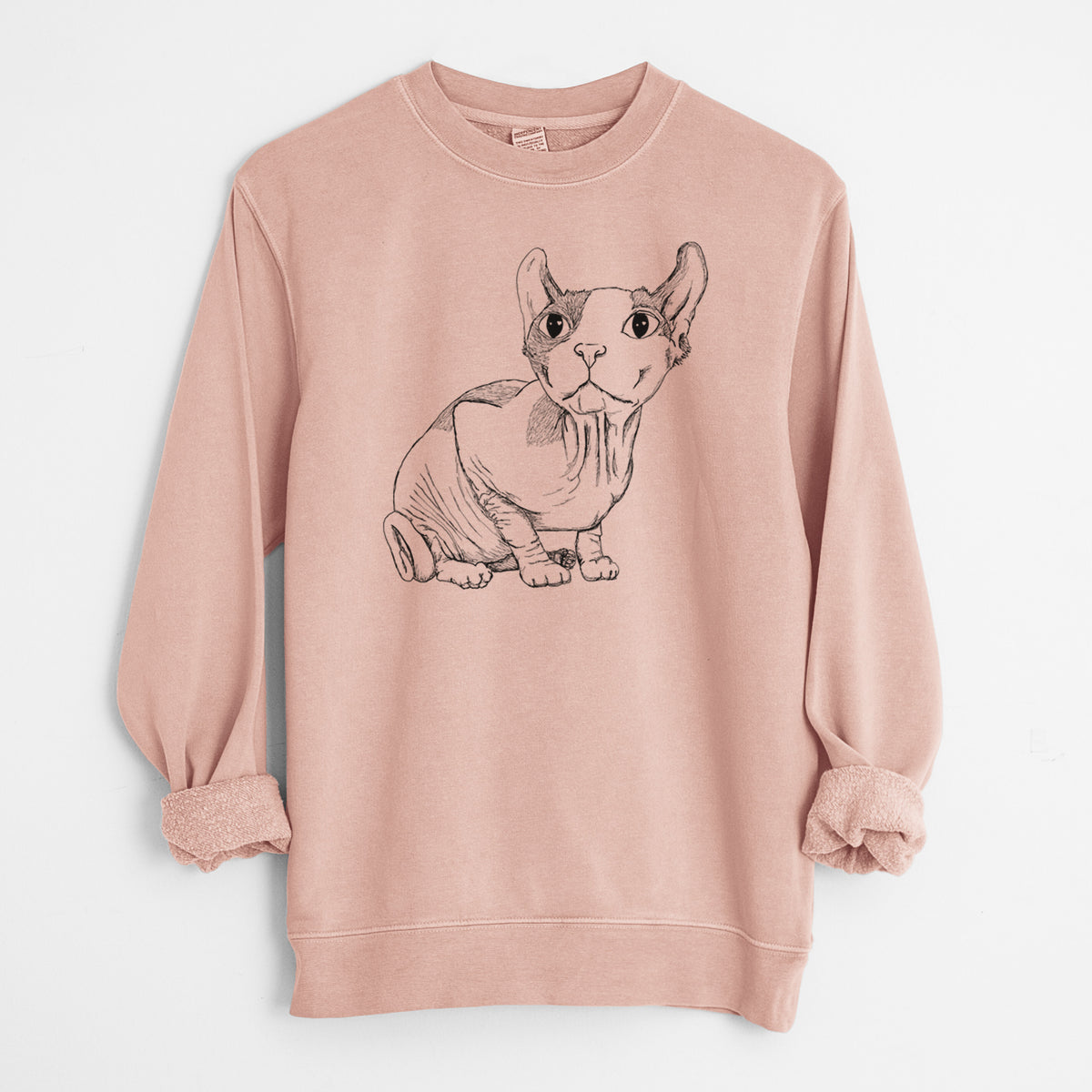Doodled Bug the Sphynx - Unisex Pigment Dyed Crew Sweatshirt
