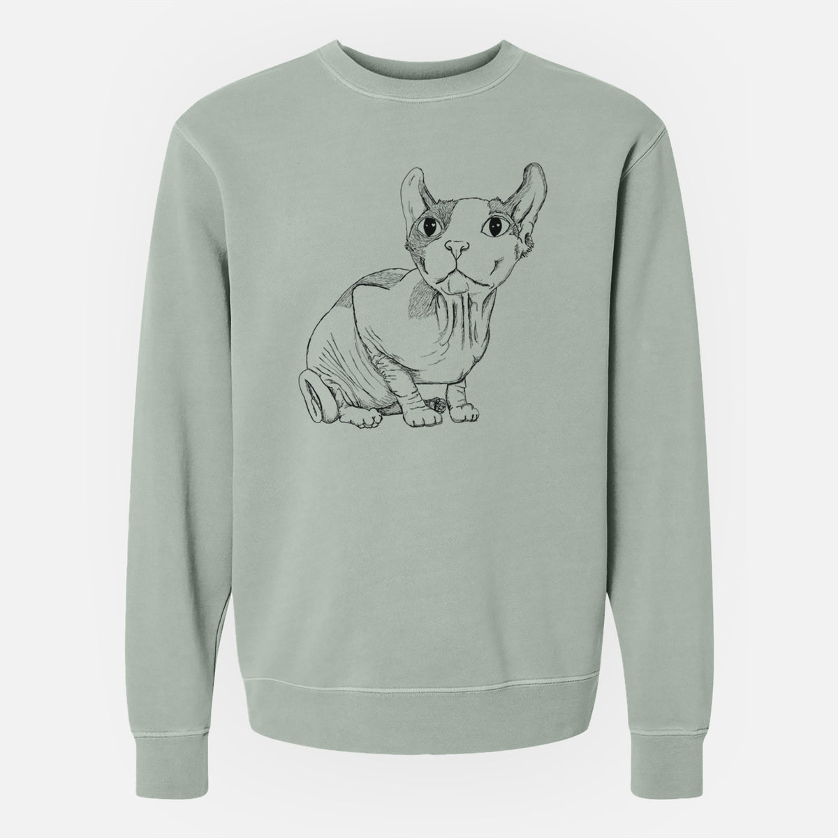 Doodled Bug the Sphynx - Unisex Pigment Dyed Crew Sweatshirt
