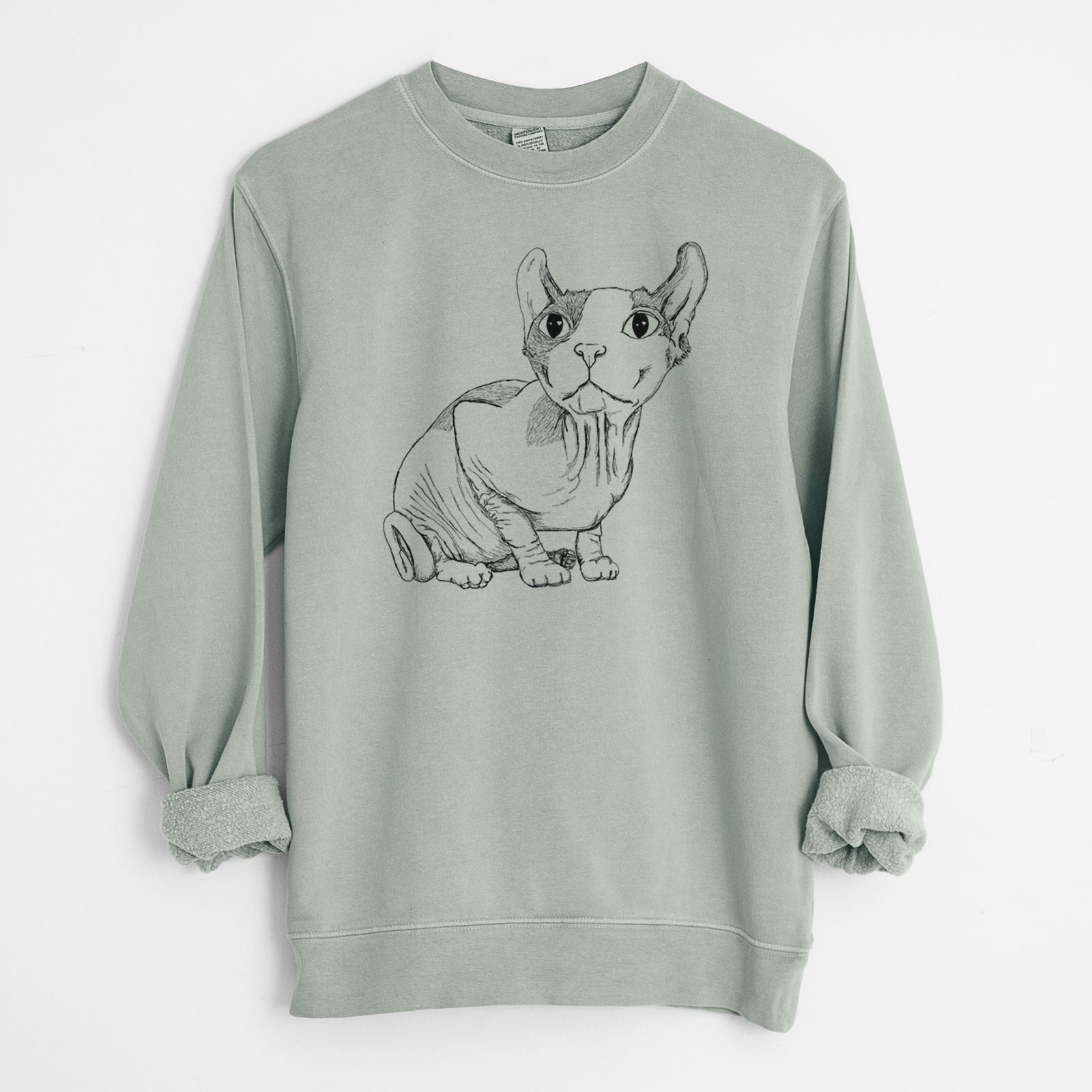 Doodled Bug the Sphynx - Unisex Pigment Dyed Crew Sweatshirt
