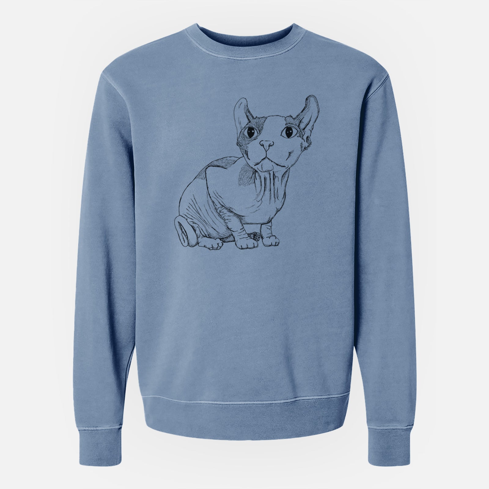 Doodled Bug the Sphynx - Unisex Pigment Dyed Crew Sweatshirt