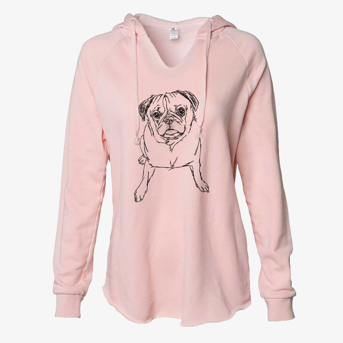 Doodled Bugsy the Pug - Cali Wave Hooded Sweatshirt