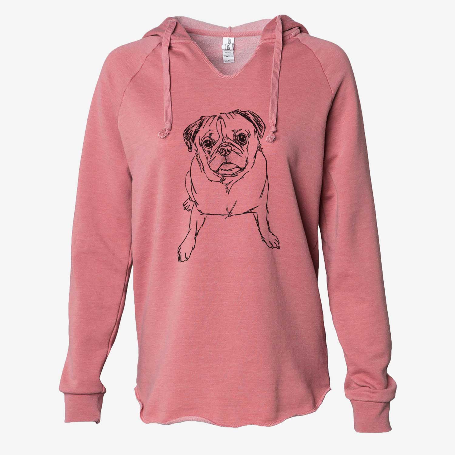 Doodled Bugsy the Pug - Cali Wave Hooded Sweatshirt