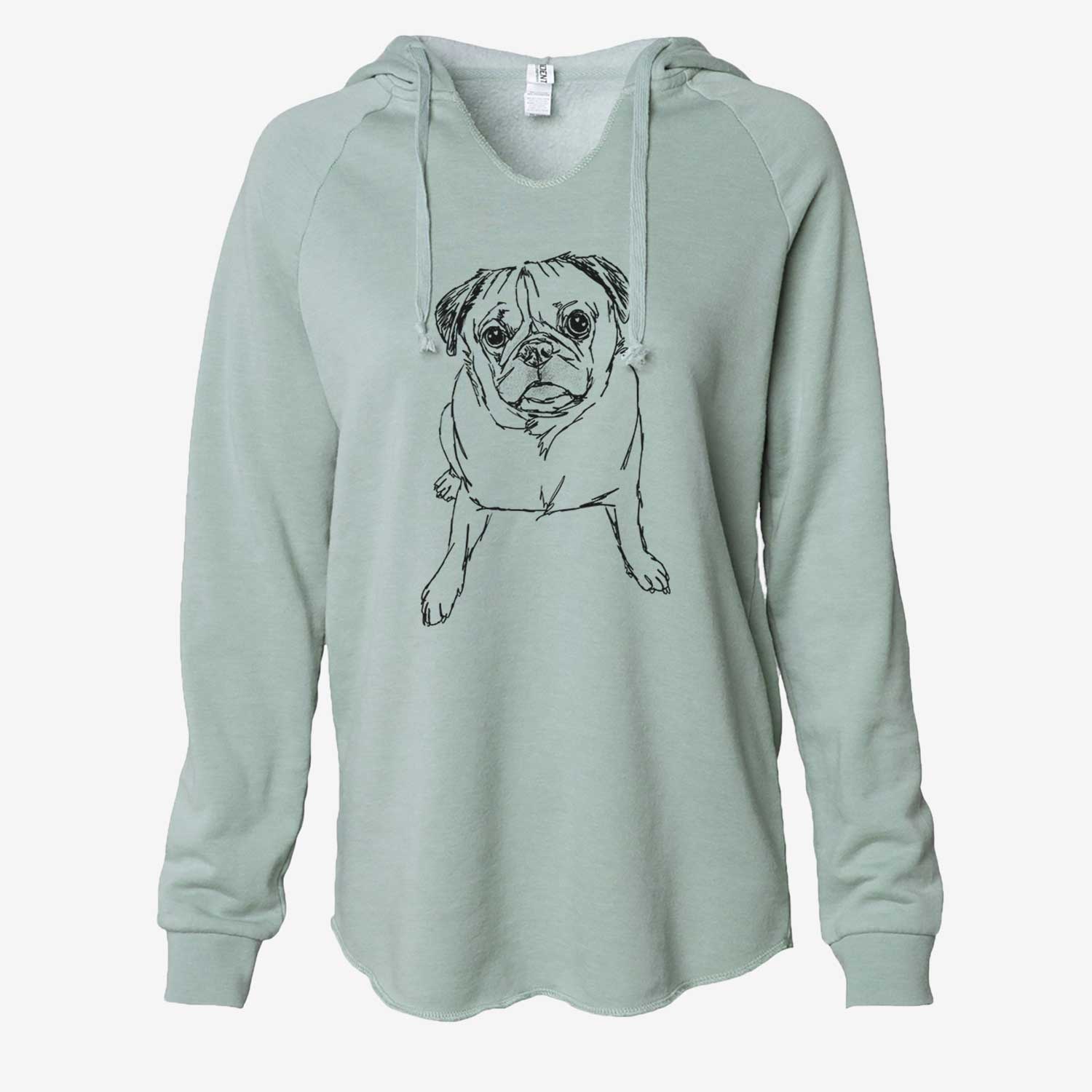 Doodled Bugsy the Pug - Cali Wave Hooded Sweatshirt