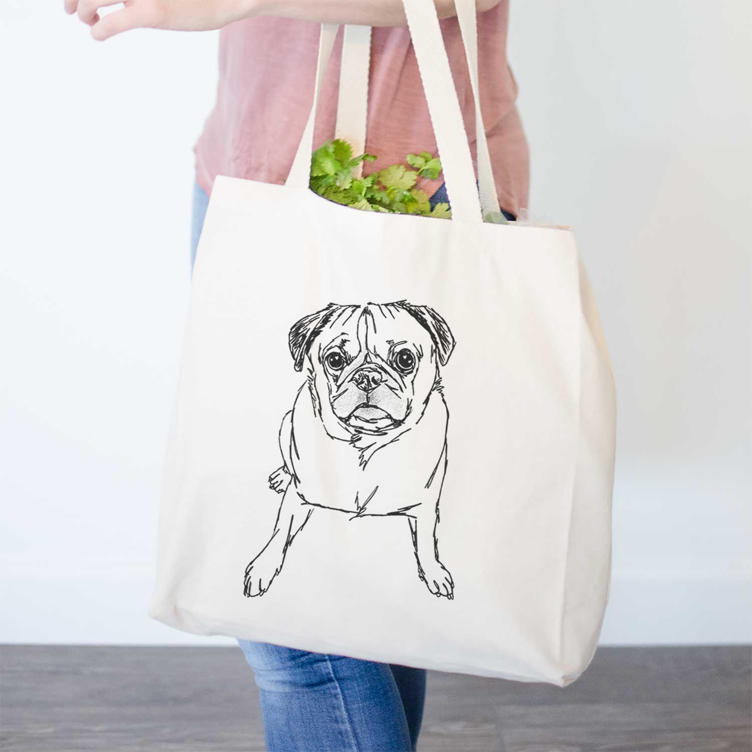 Doodled Bugsy the Pug - Tote Bag