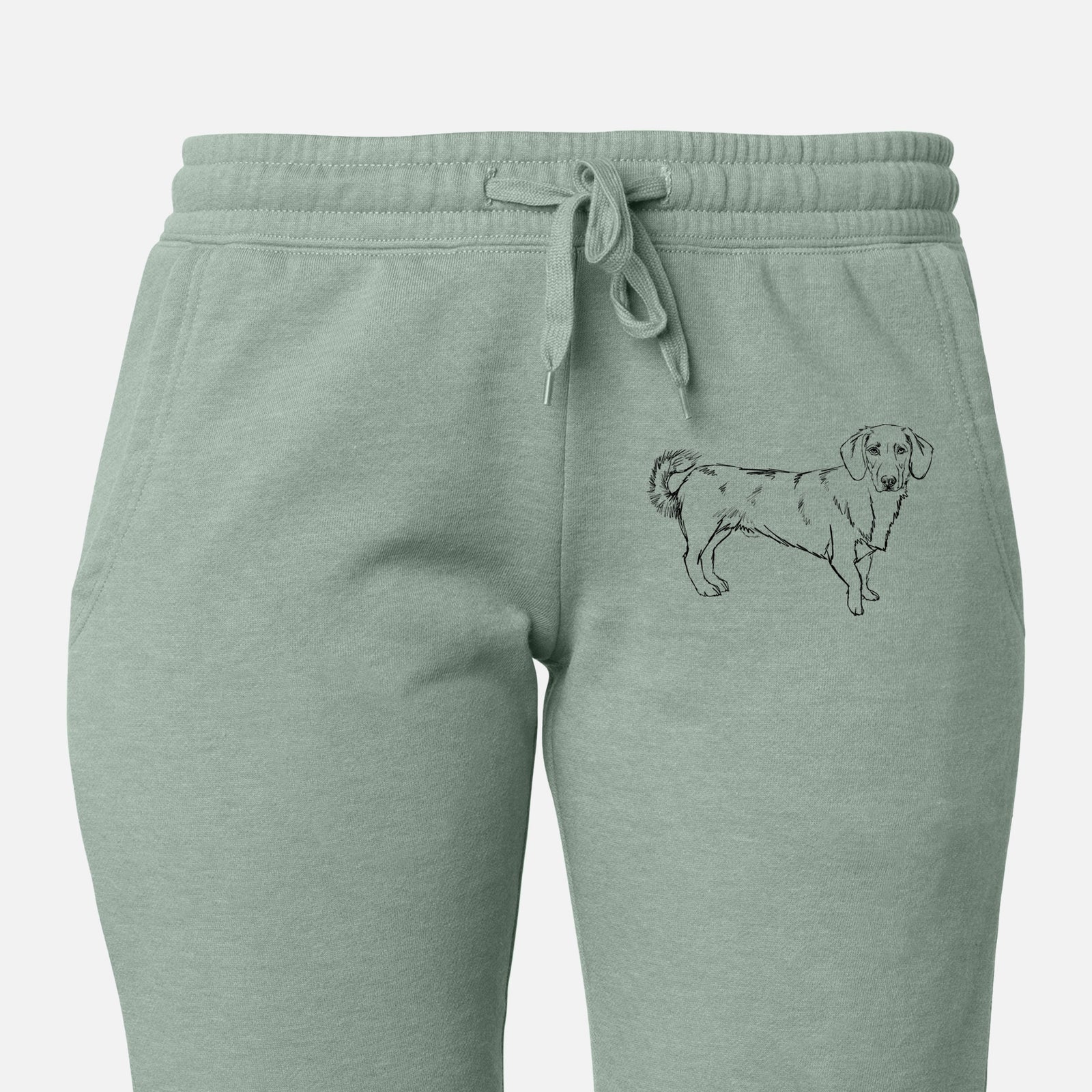 Doodled Buster the Basset Hound Mix - Women's Cali Wave Joggers